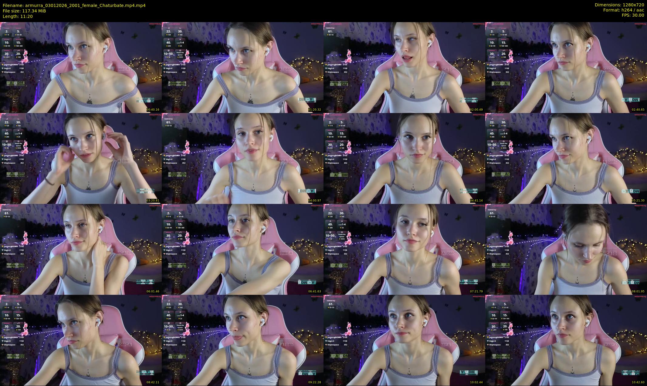 armurra — 12 minute Chaturbate female cam show recording, 720p, Jan 3, 2026