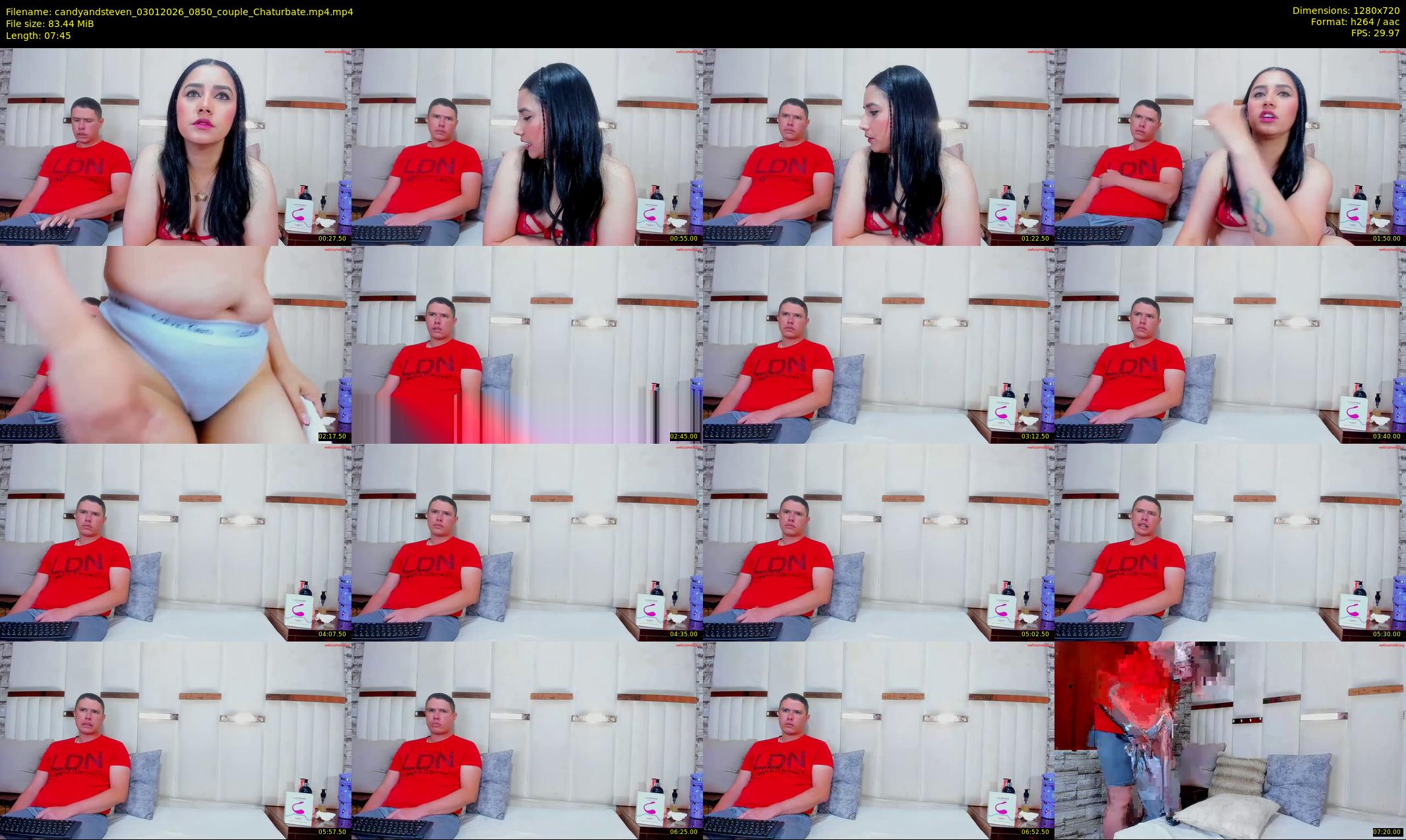 candyandsteven — 8 minute Chaturbate couple cam show recording, 720p, Jan 3, 2026