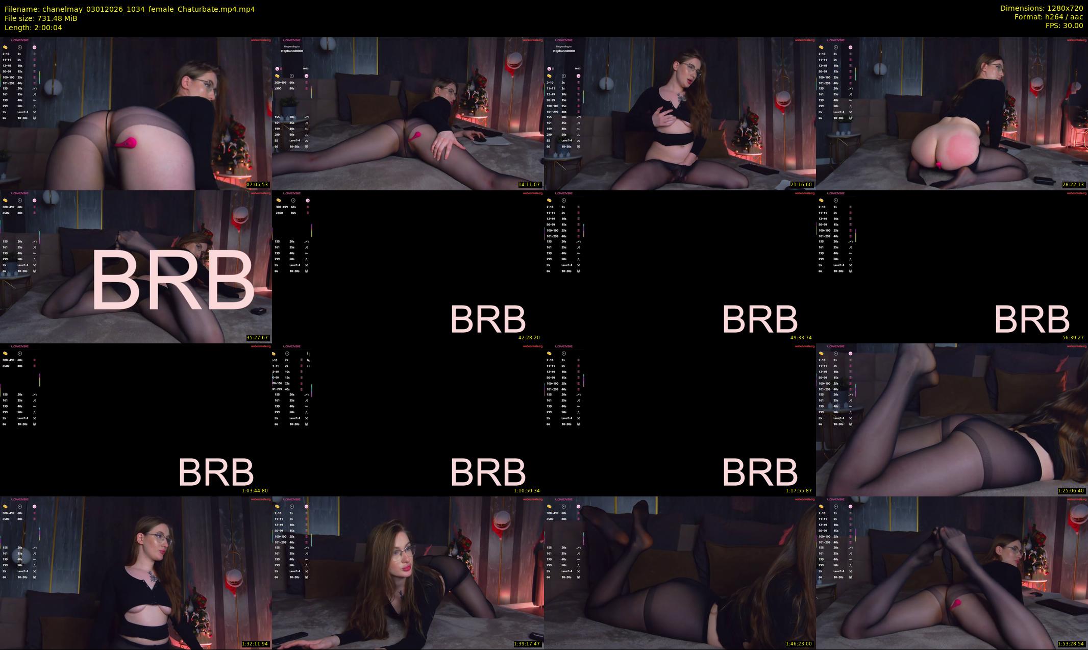 chanelmay — 121 minute Chaturbate female cam show recording, 720p, Jan 3, 2026