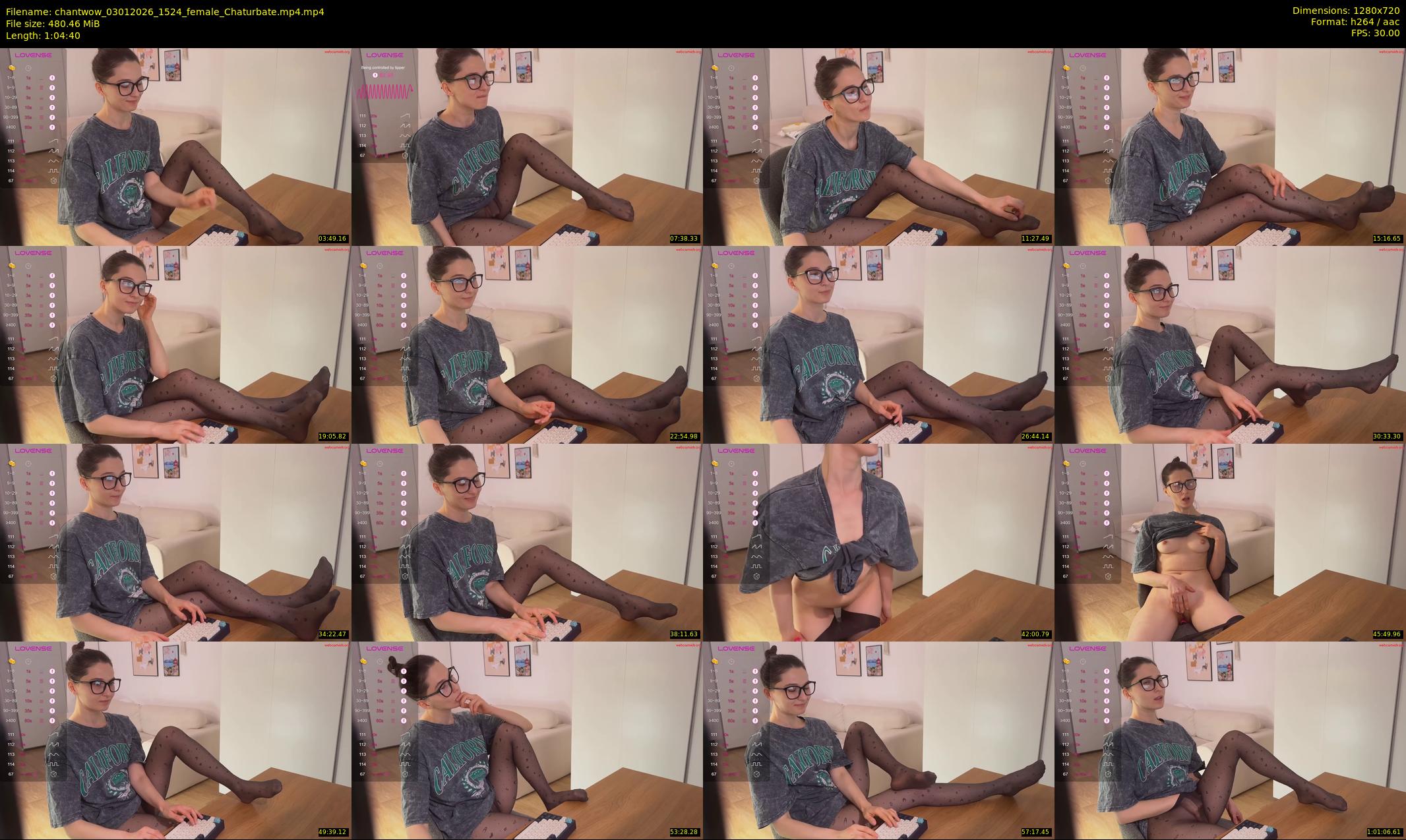 chantwow — 65 minute Chaturbate female cam show recording, 720p, Jan 3, 2026