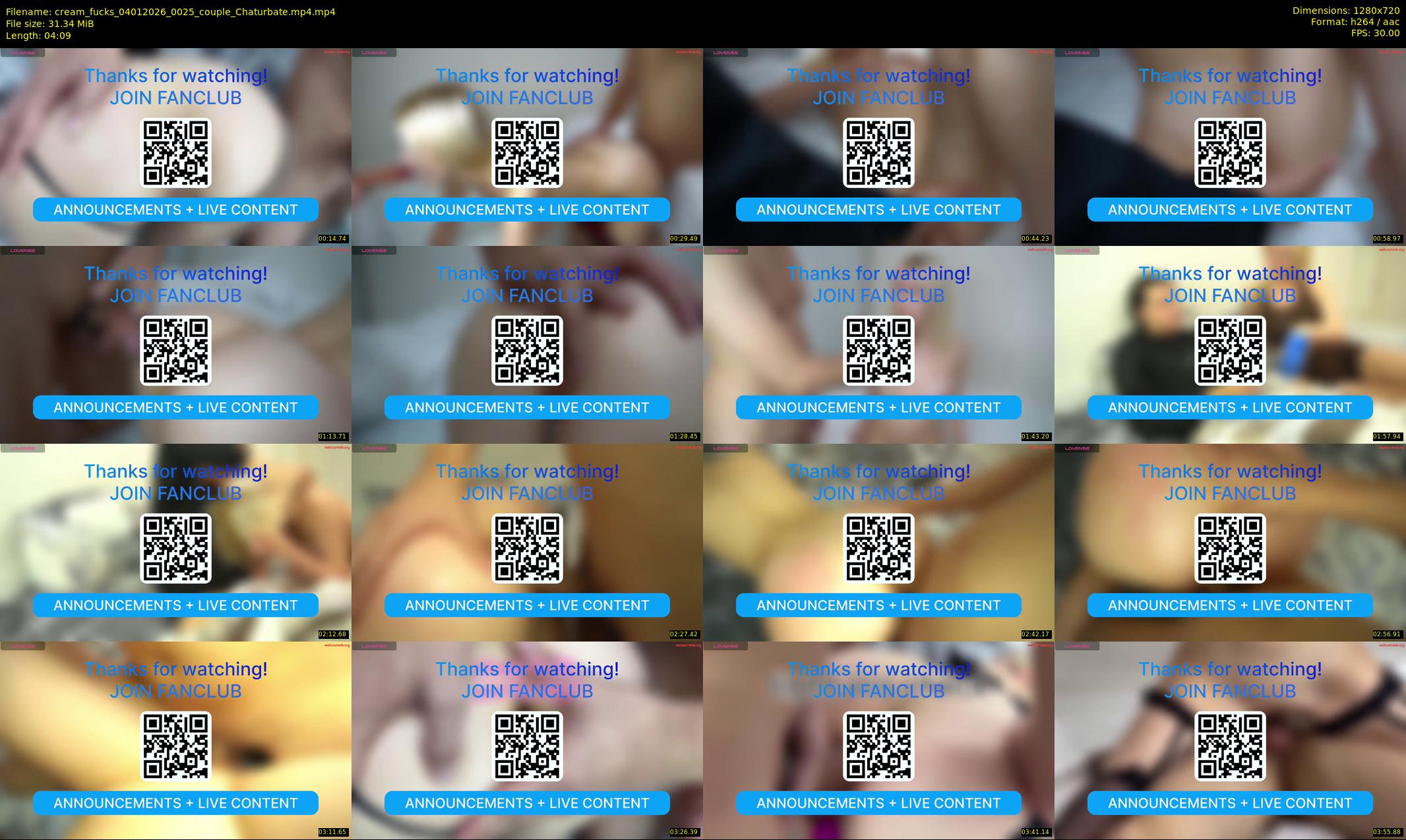 cream_fucks — 5 minute Chaturbate couple cam show recording, 720p, Jan 4, 2026
