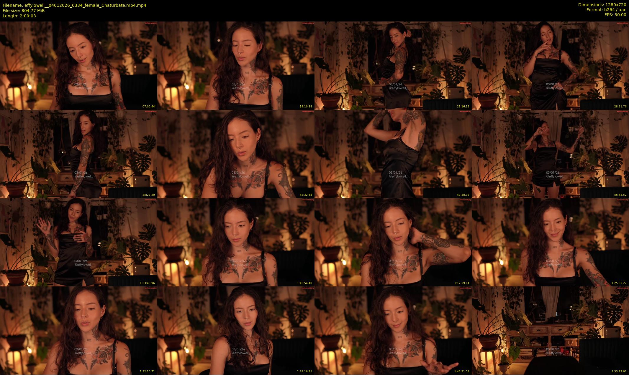 effylowell_ — 121 minute Chaturbate female cam show recording, 720p, Jan 4, 2026