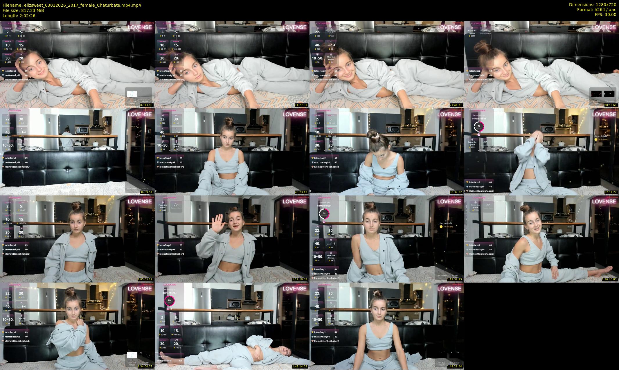 elizsweet — 123 minute Chaturbate female cam show recording, 720p, Jan 3, 2026