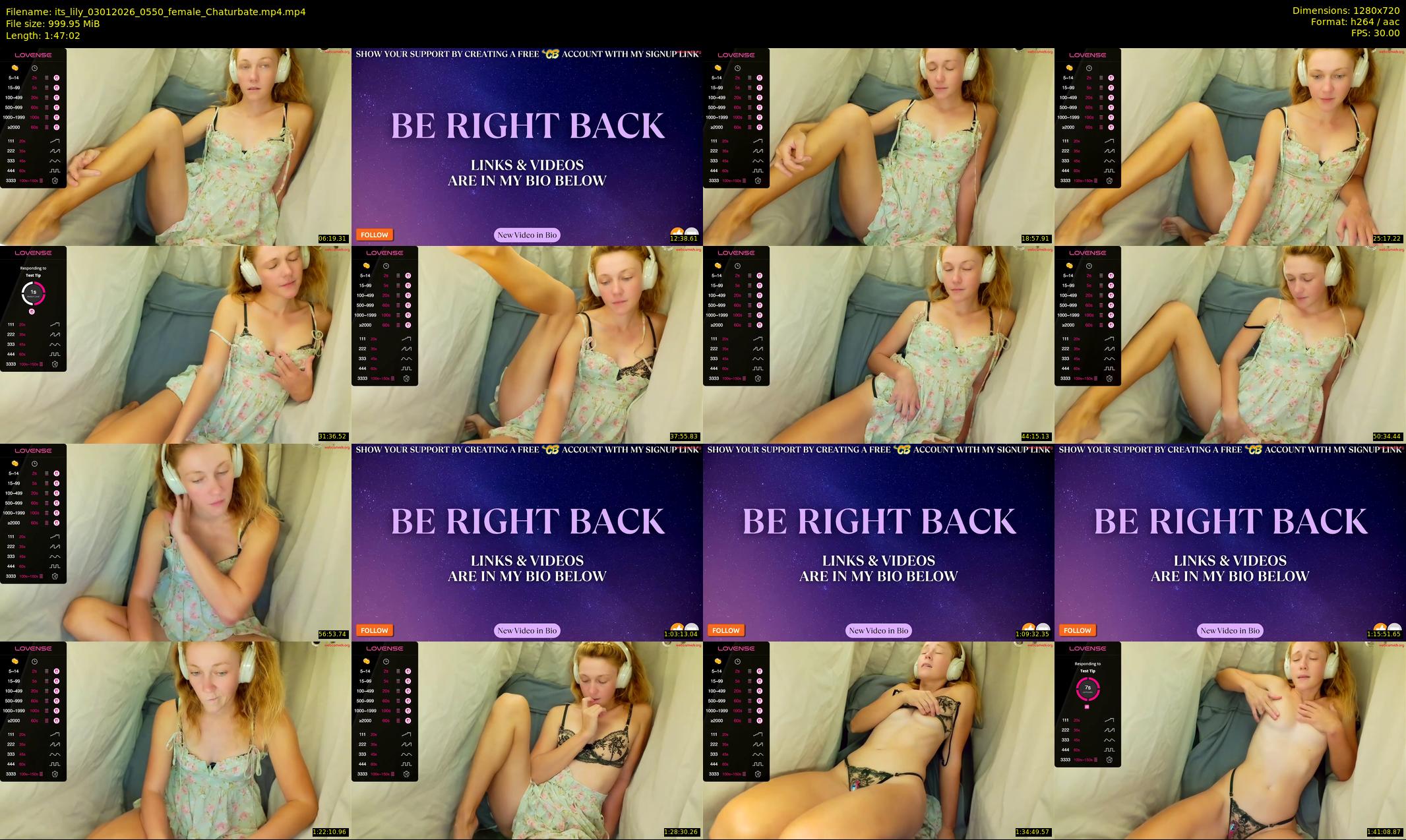 its_lily — 108 minute Chaturbate female cam show recording, 720p, Jan 3, 2026