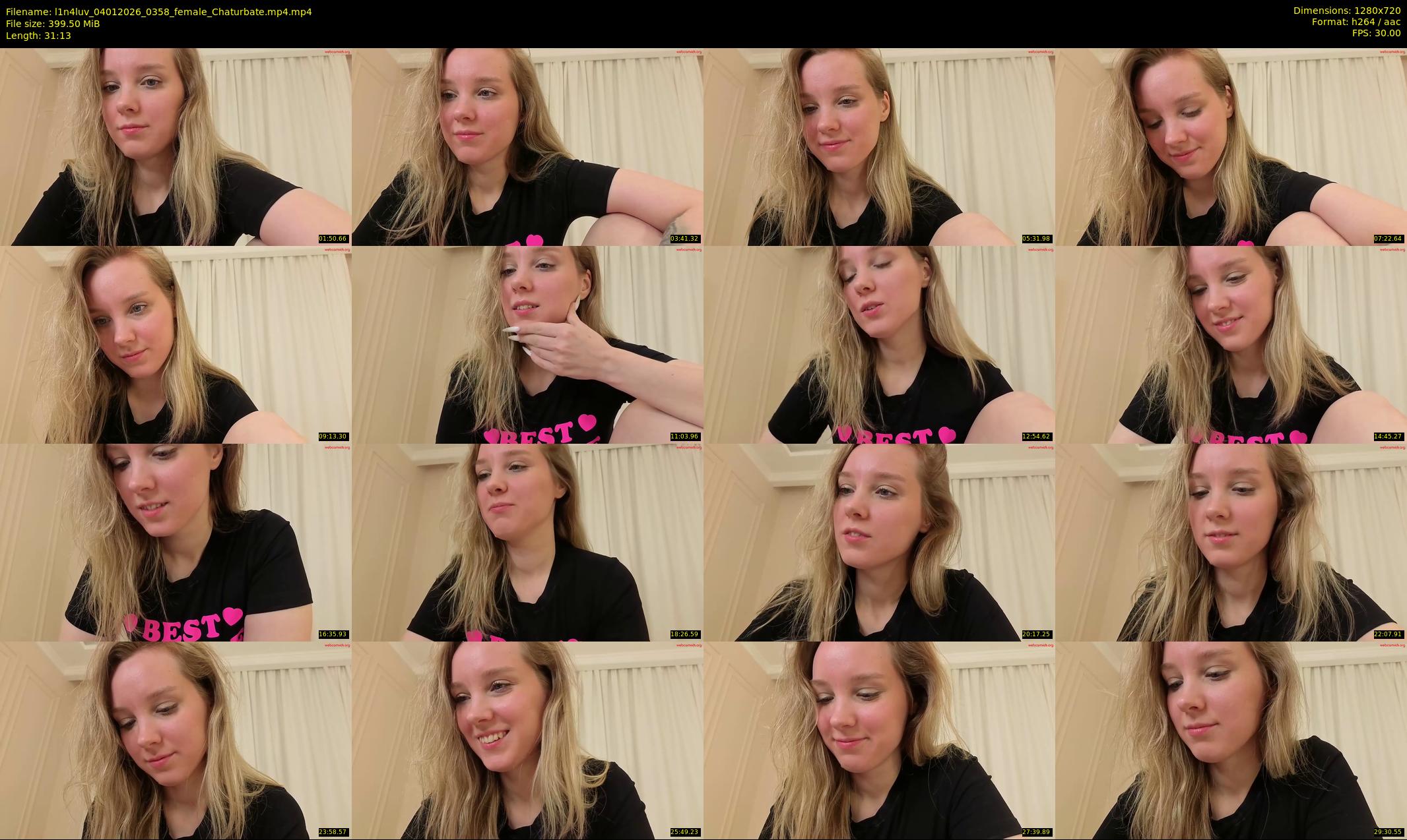 l1n4luv — 32 minute Chaturbate female cam show recording, 720p, Jan 4, 2026