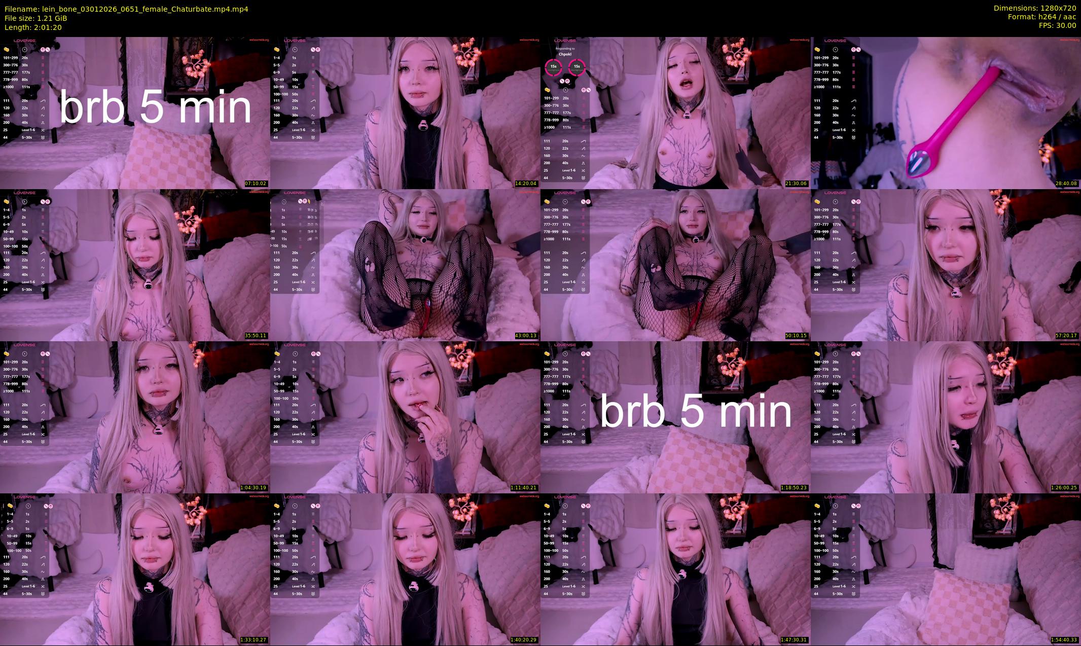 lein_bone — 122 minute Chaturbate female cam show recording, 720p, Jan 3, 2026