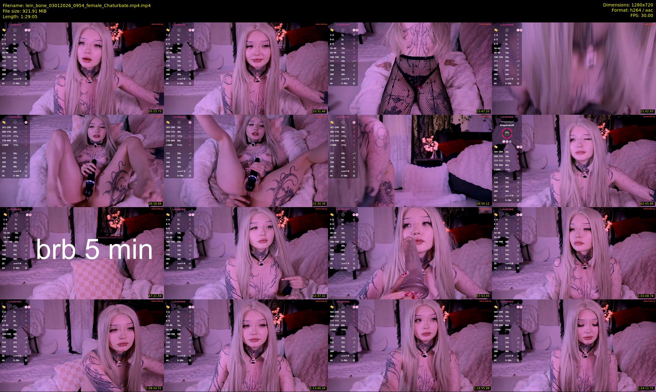 lein_bone — 90 minute Chaturbate female cam show recording, 720p, Jan 3, 2026