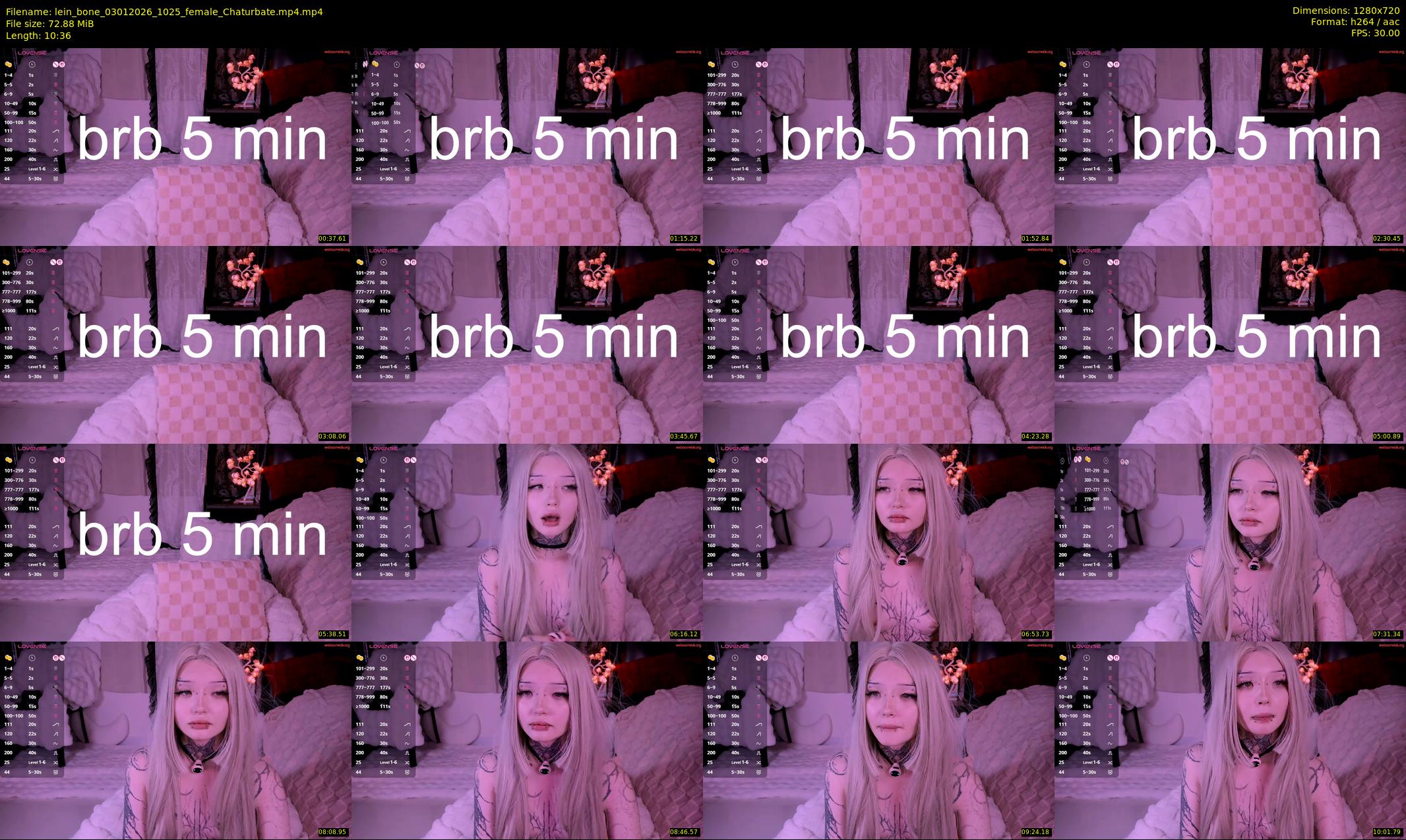lein_bone — 11 minute Chaturbate female cam show recording, 720p, Jan 3, 2026