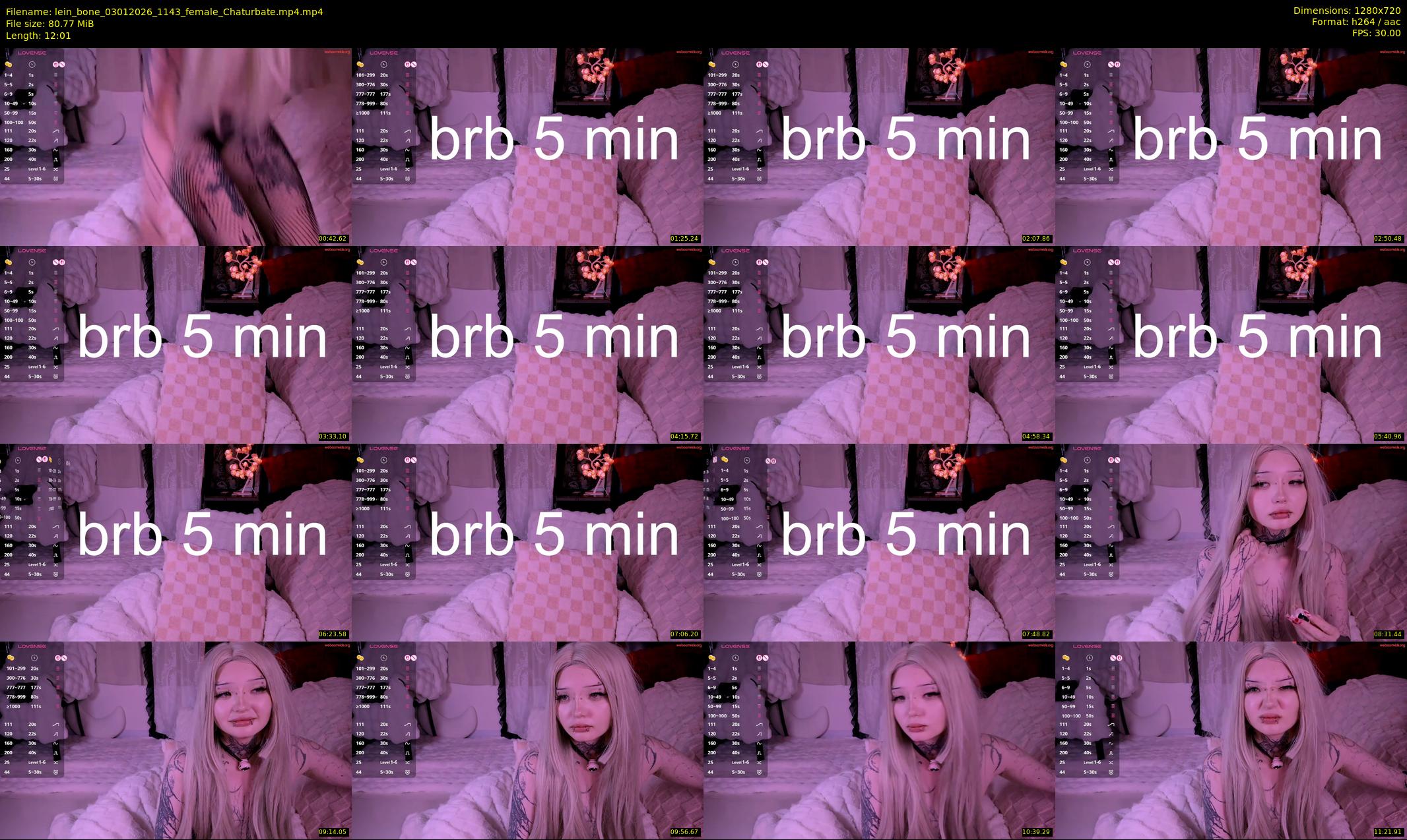lein_bone — 13 minute Chaturbate female cam show recording, 720p, Jan 3, 2026