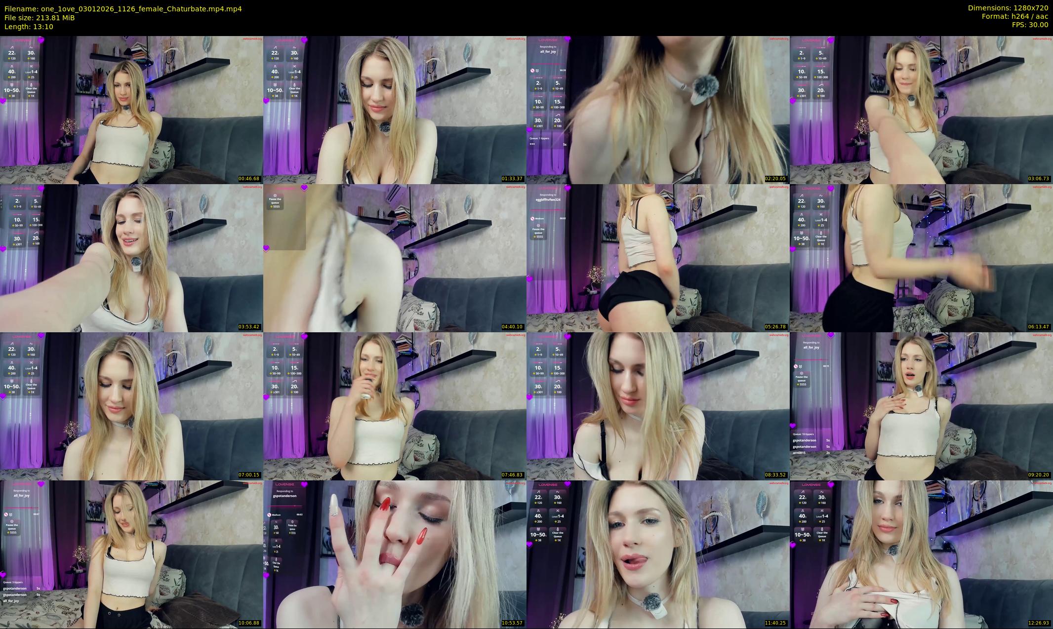 one_1ove — 14 minute Chaturbate female cam show recording, 720p, Jan 3, 2026