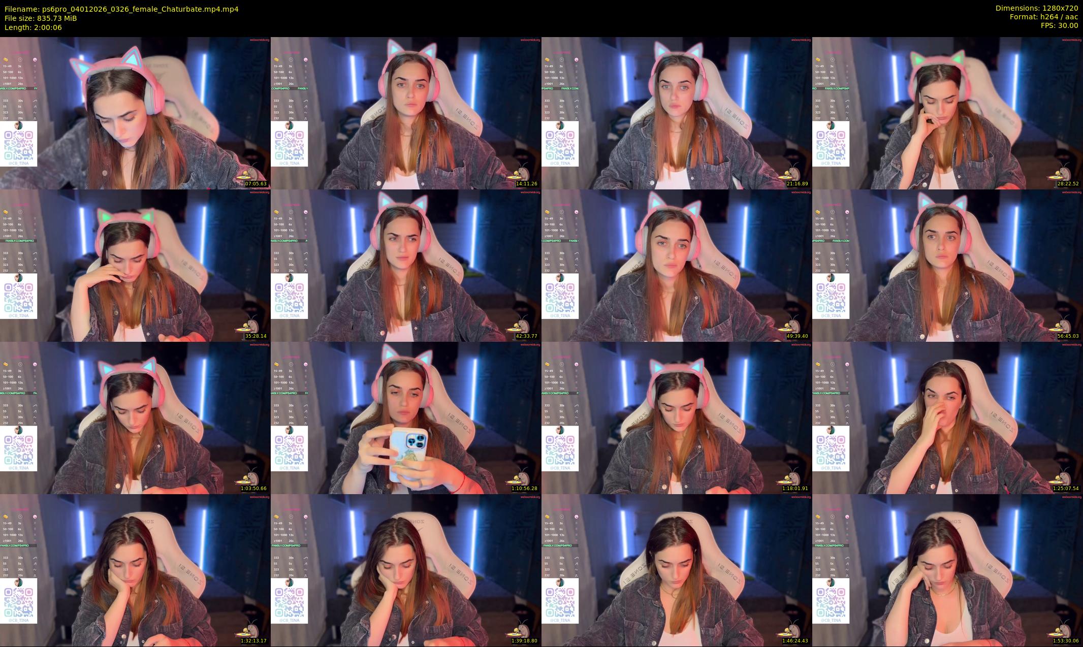ps6pro — 121 minute Chaturbate female cam show recording, 720p, Jan 4, 2026