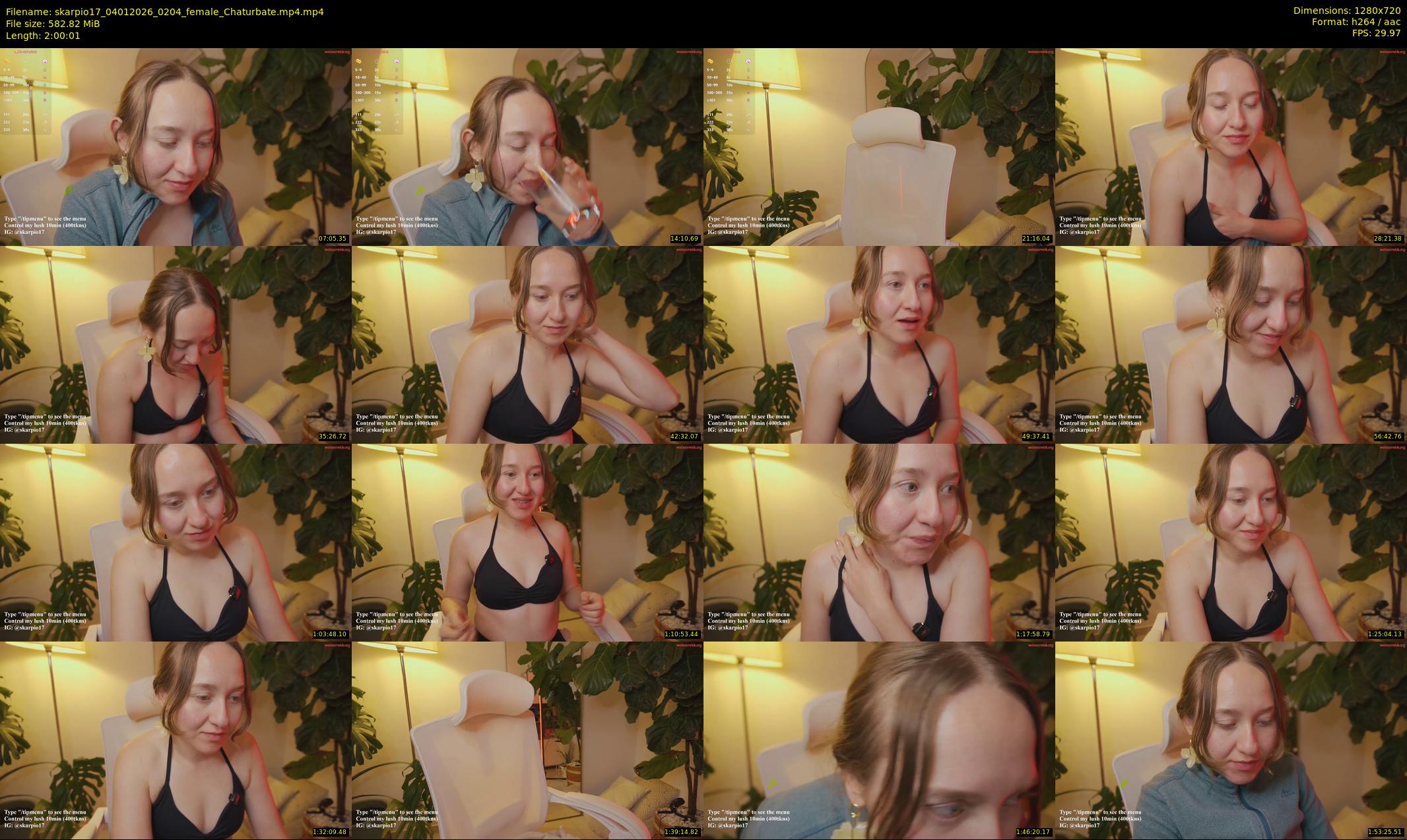 skarpio17 — 121 minute Chaturbate female cam show recording, 720p, Jan 4, 2026