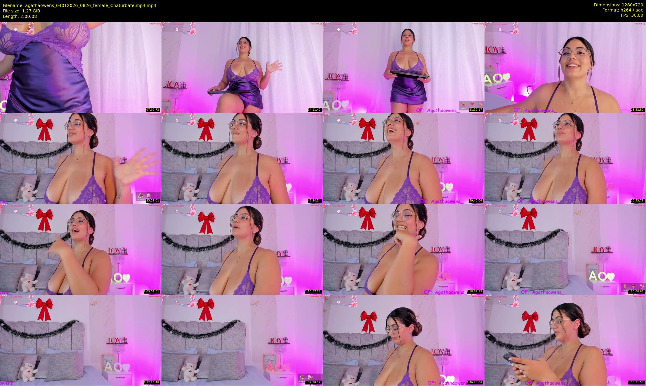 agathaowens — 121 minute Chaturbate female cam show recording, 720p, Jan 4, 2026