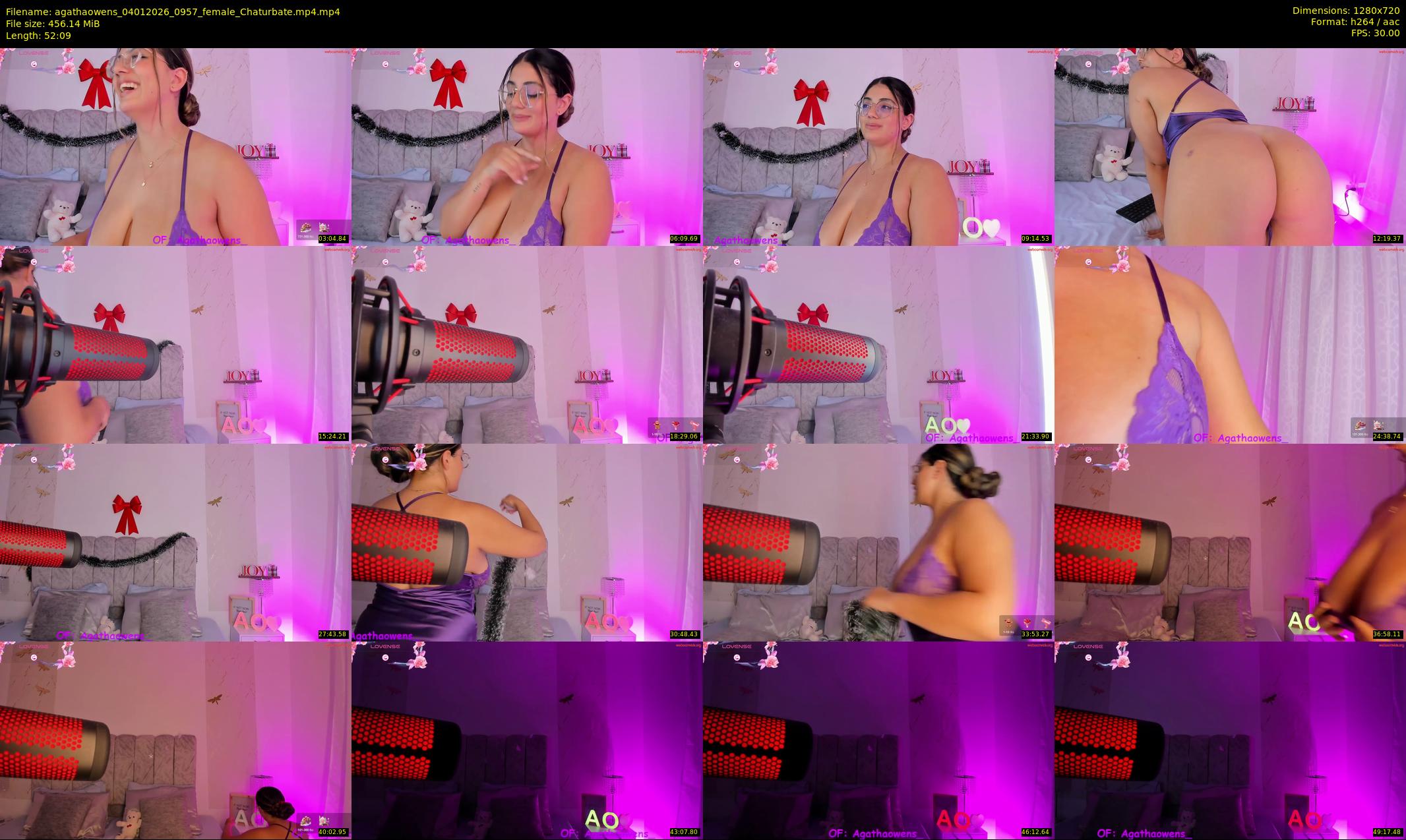 agathaowens — 53 minute Chaturbate female cam show recording, 720p, Jan 4, 2026