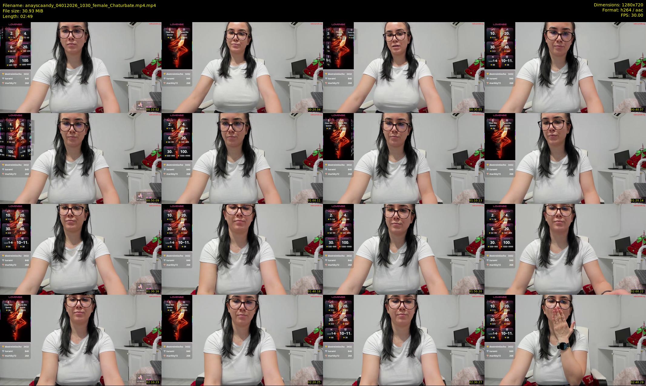anayscaandy — 3 minute Chaturbate female cam show recording, 720p, Jan 4, 2026
