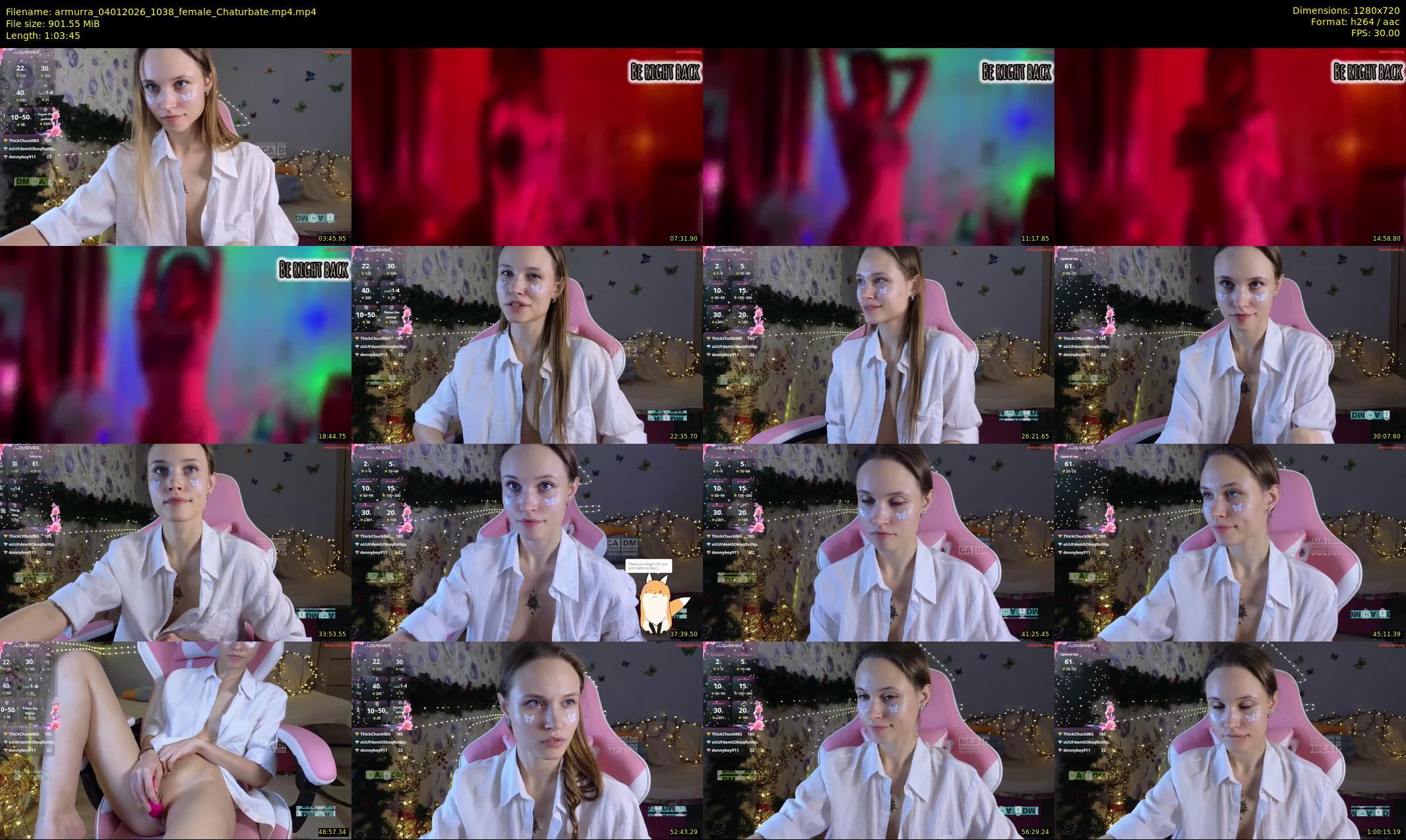 armurra — 64 minute Chaturbate female cam show recording, 720p, Jan 4, 2026