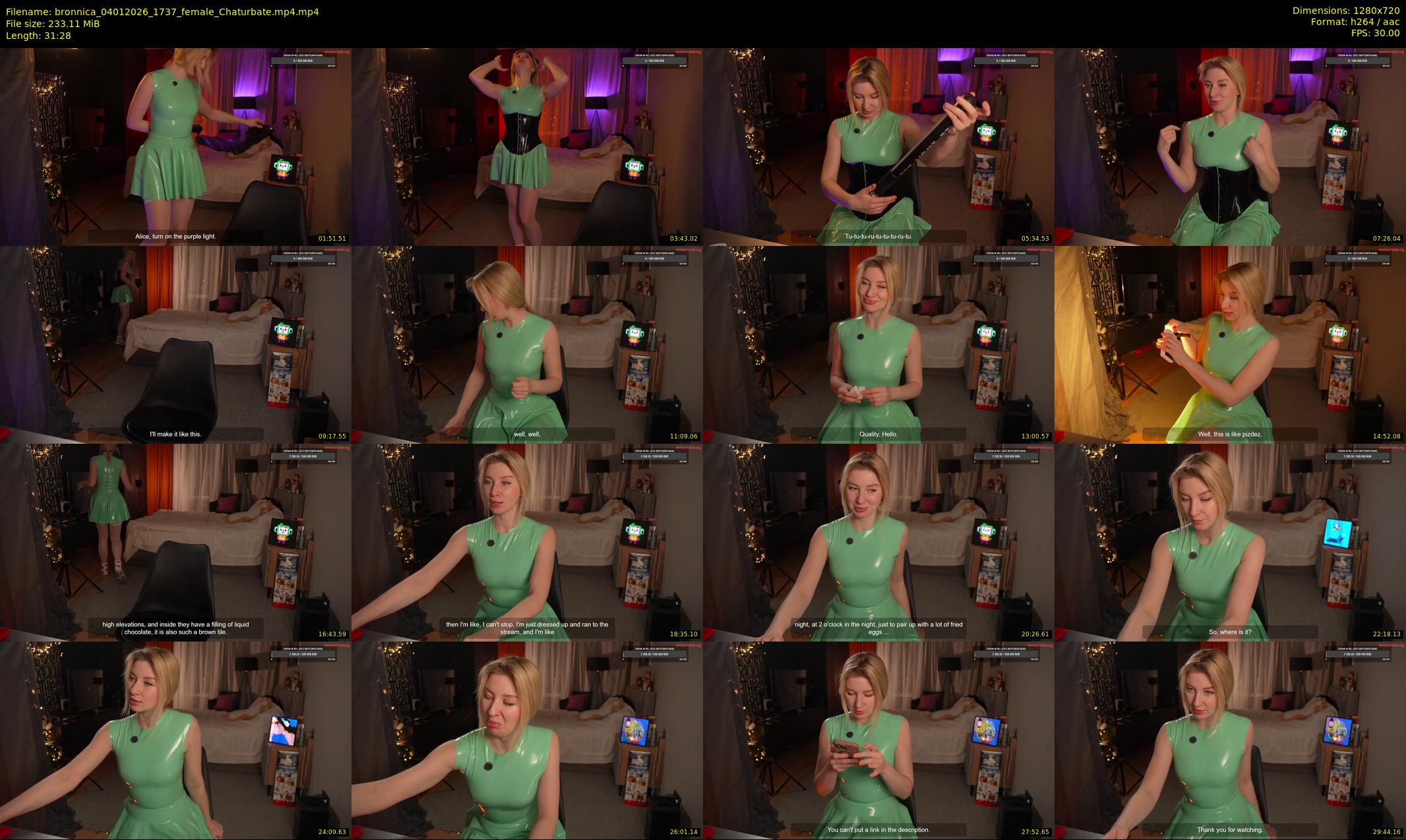 bronnica — 32 minute Chaturbate female cam show recording, 720p, Jan 4, 2026