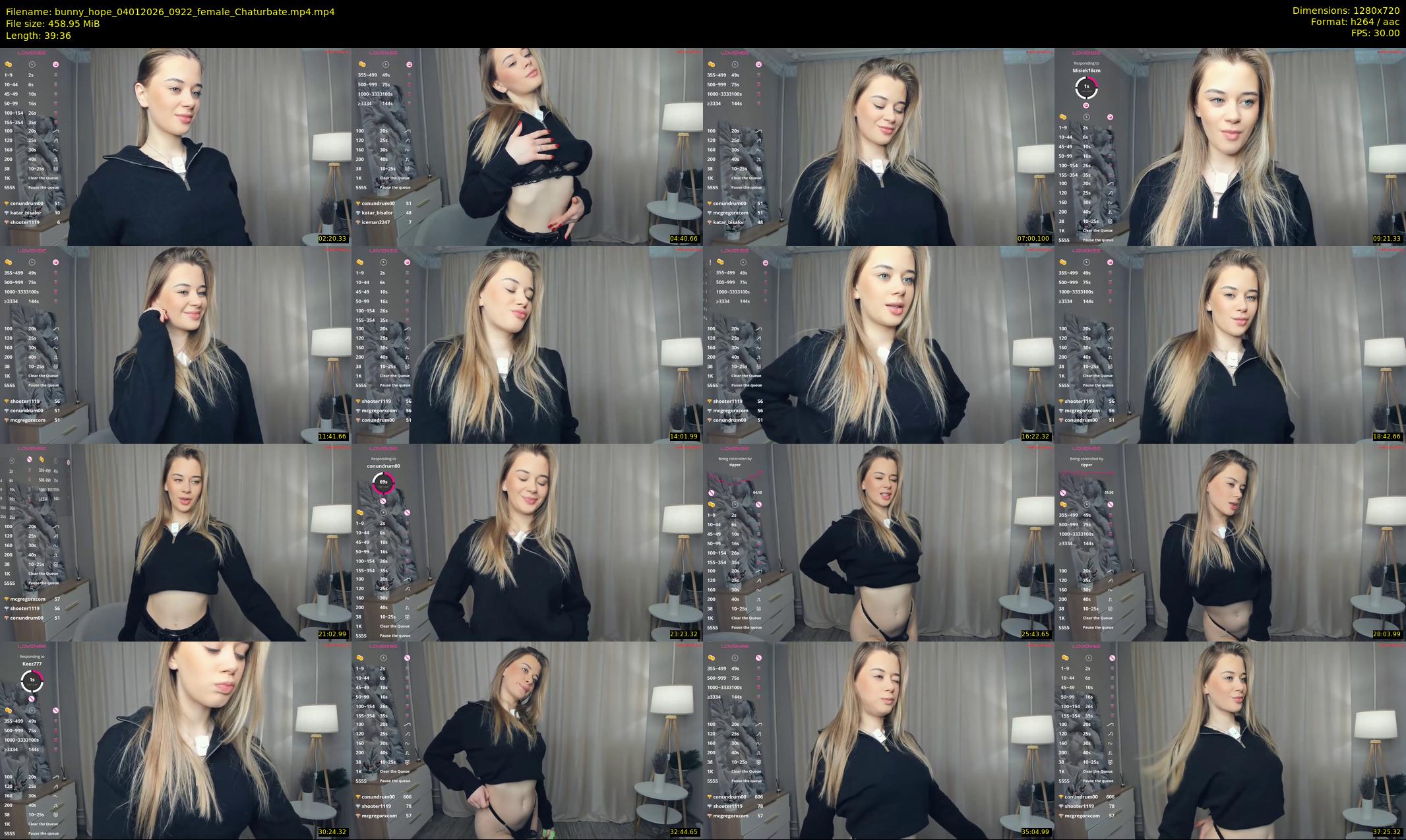bunny_hope — 40 minute Chaturbate female cam show recording, 720p, Jan 4, 2026