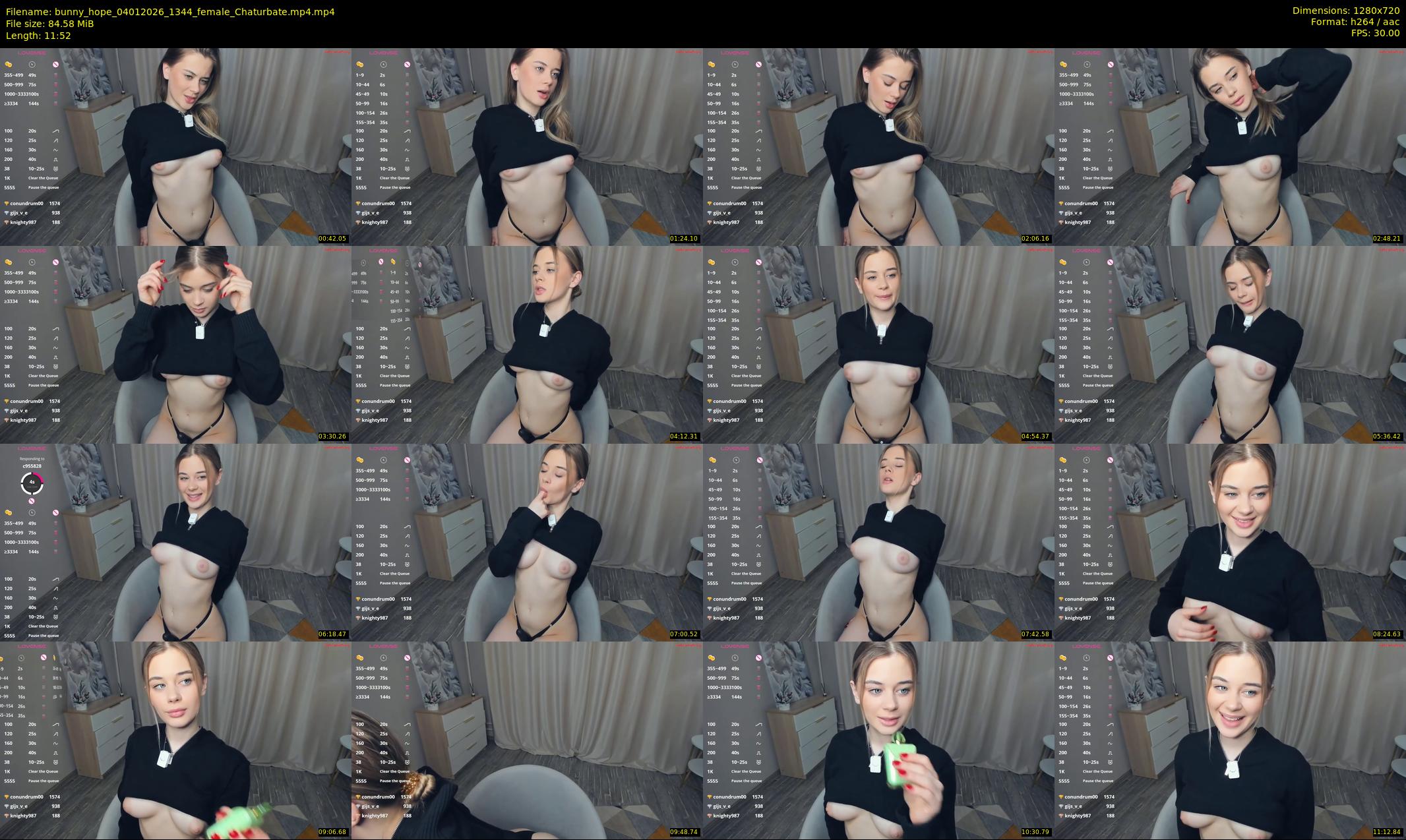 bunny_hope — 12 minute Chaturbate female cam show recording, 720p, Jan 4, 2026
