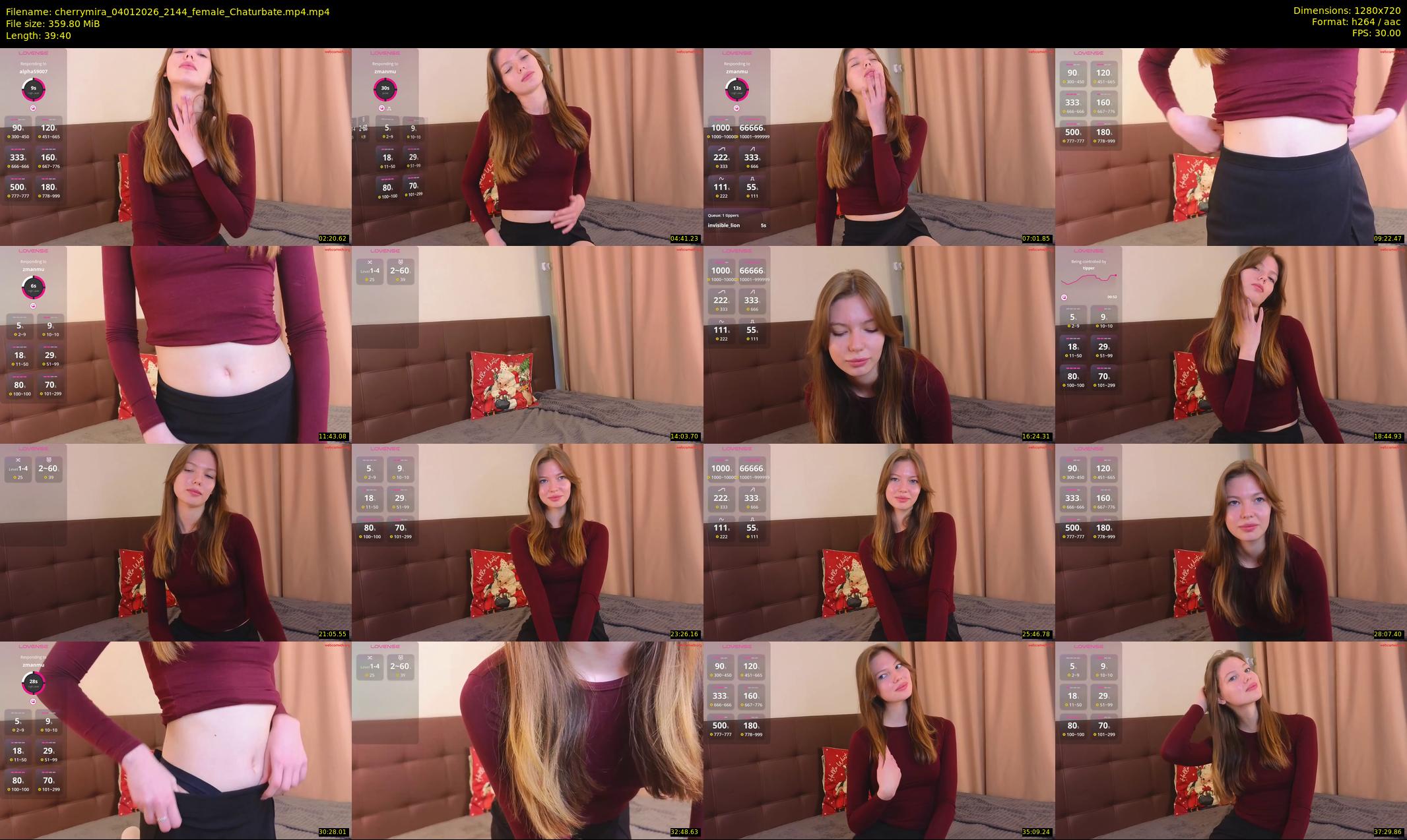 cherrymira — 40 minute Chaturbate female cam show recording, 720p, Jan 4, 2026