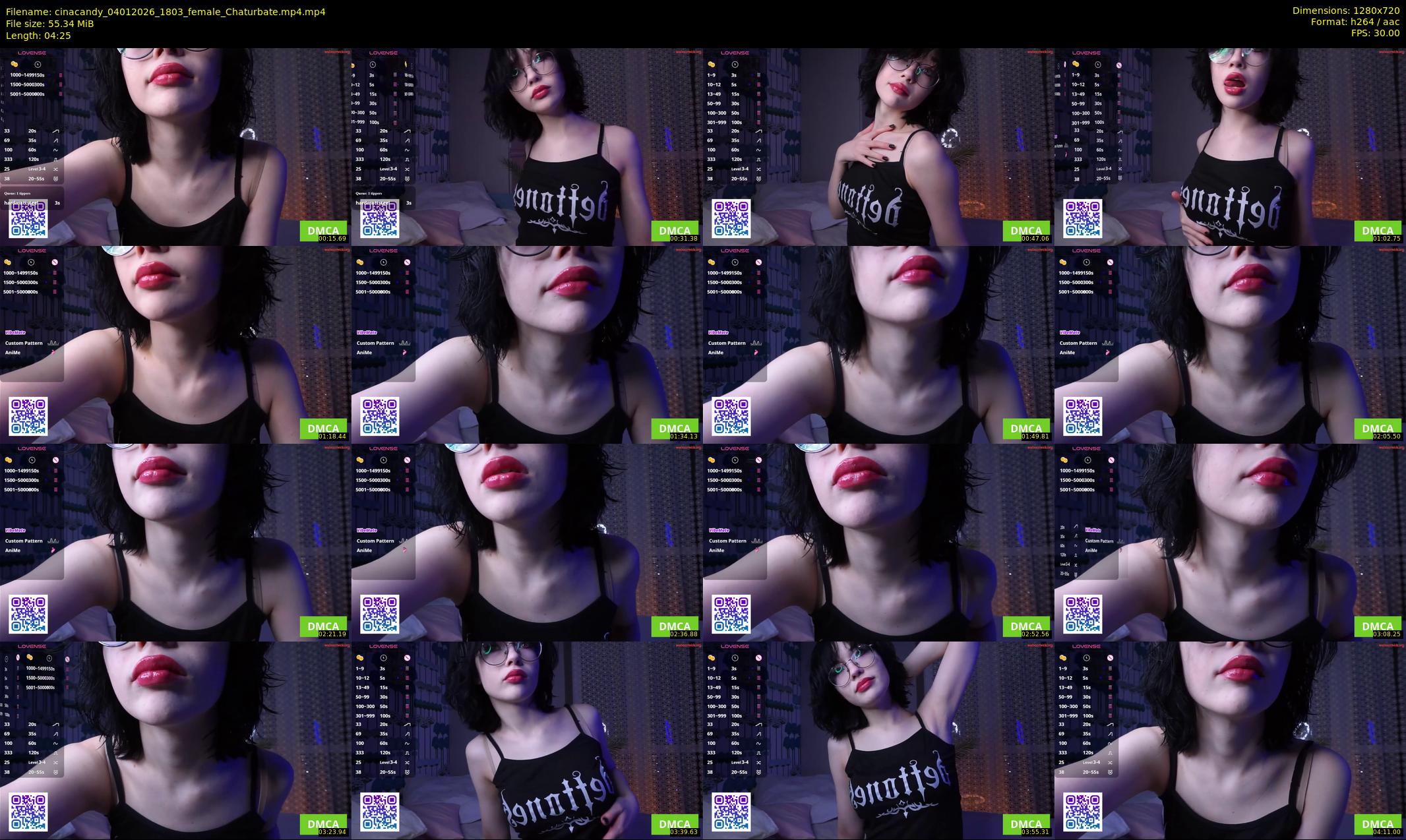 cinacandy — 5 minute Chaturbate female cam show recording, 720p, Jan 4, 2026