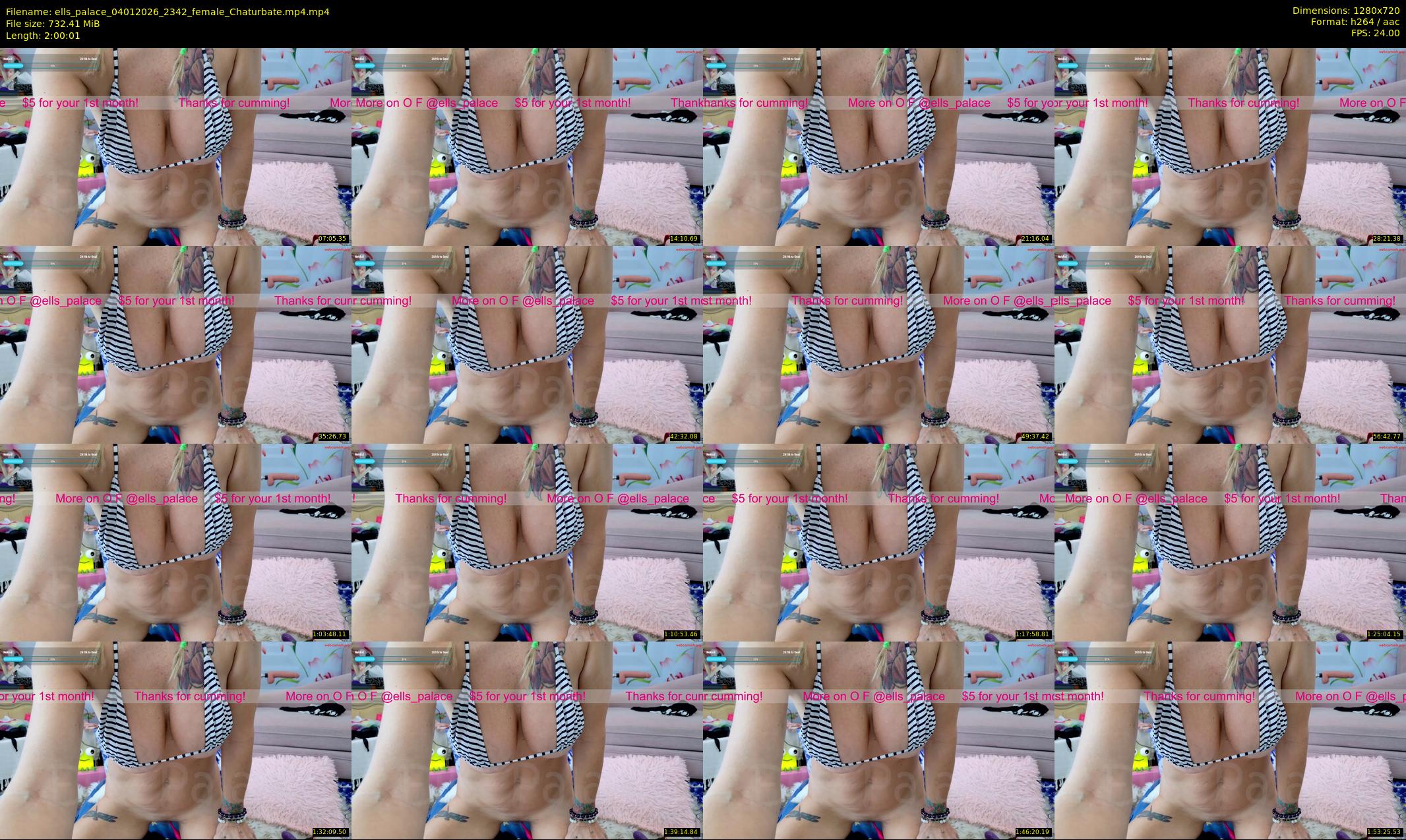 ells_palace — 121 minute Chaturbate female cam show recording, 720p, Jan 4, 2026