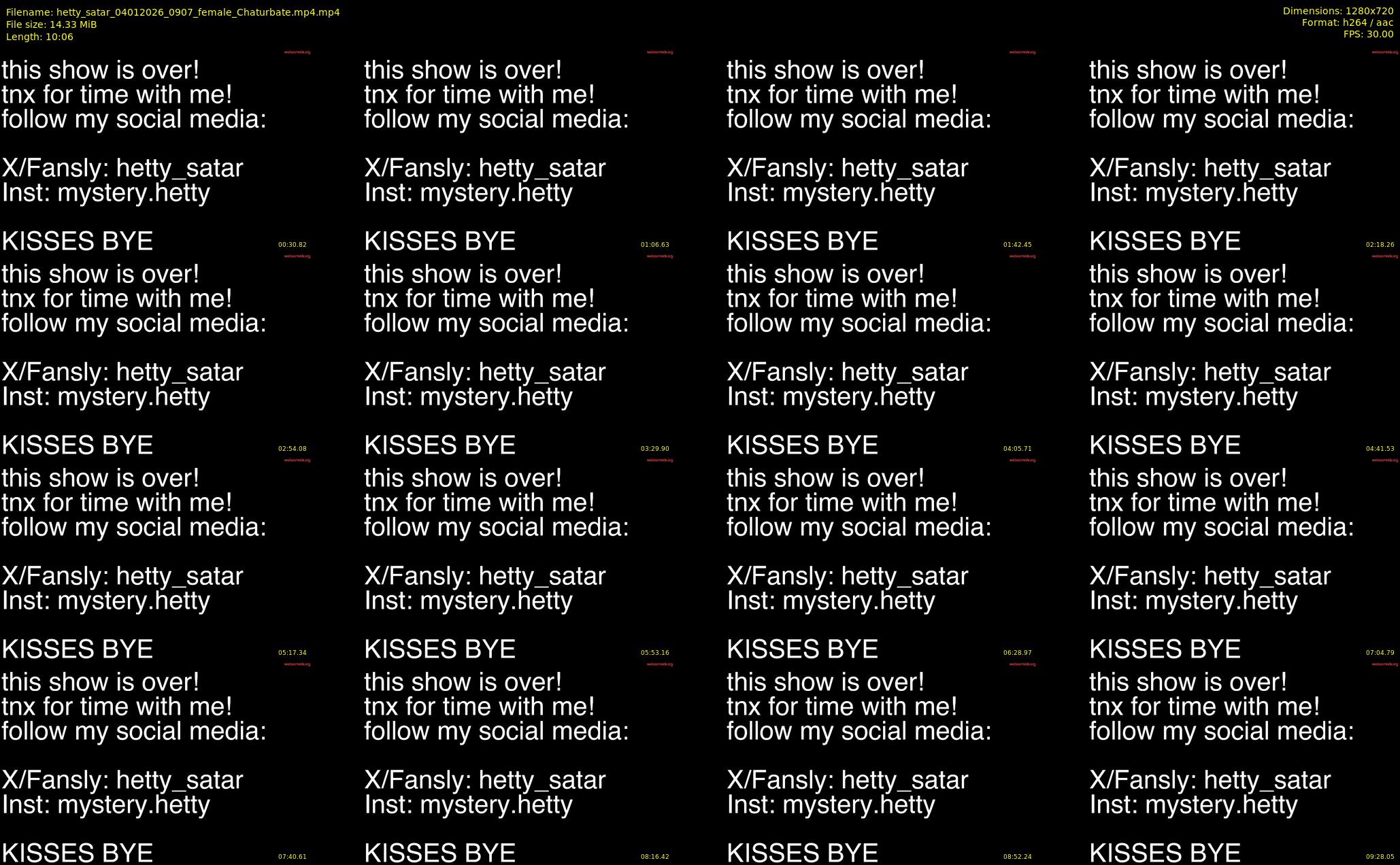 hetty_satar — 11 minute Chaturbate female cam show recording, 720p, Jan 4, 2026