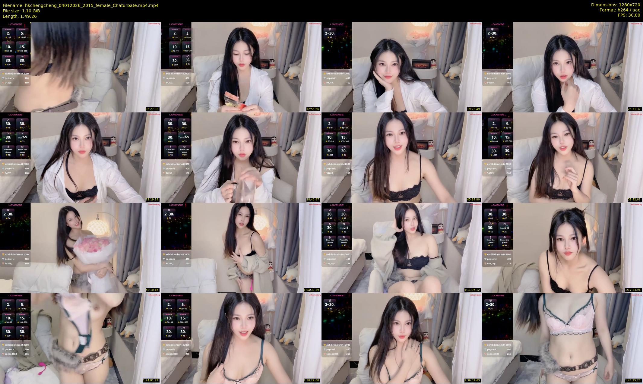 hkchengcheng — 110 minute Chaturbate female cam show recording, 720p, Jan 4, 2026