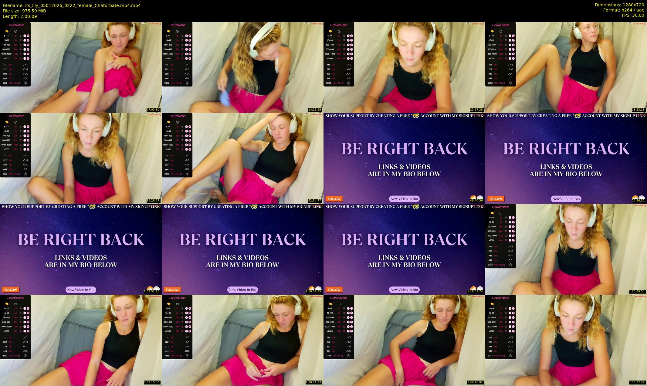 its_lily — 121 minute Chaturbate female cam show recording, 720p, Jan 5, 2026