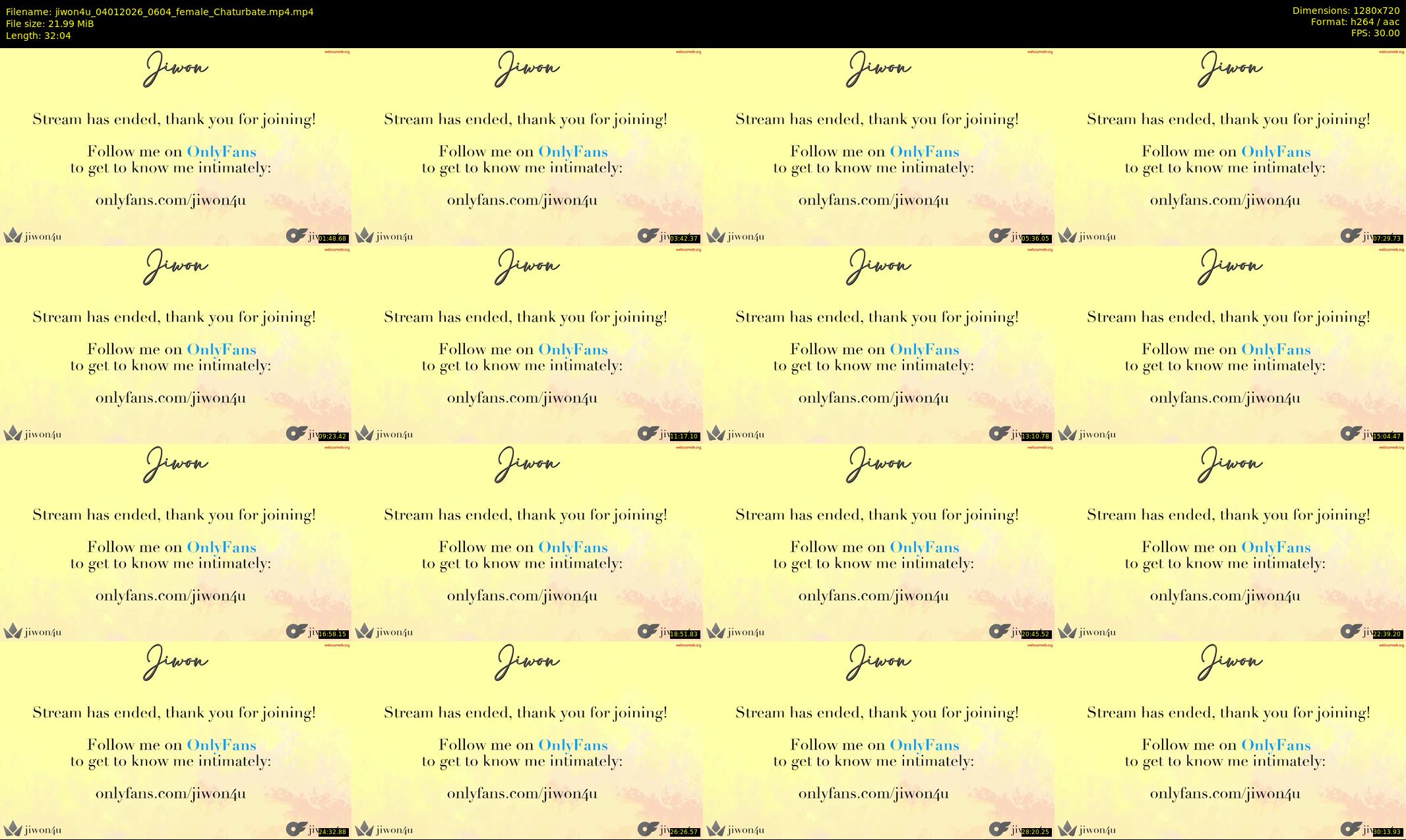 jiwon4u — 33 minute Chaturbate female cam show recording, 720p, Jan 4, 2026