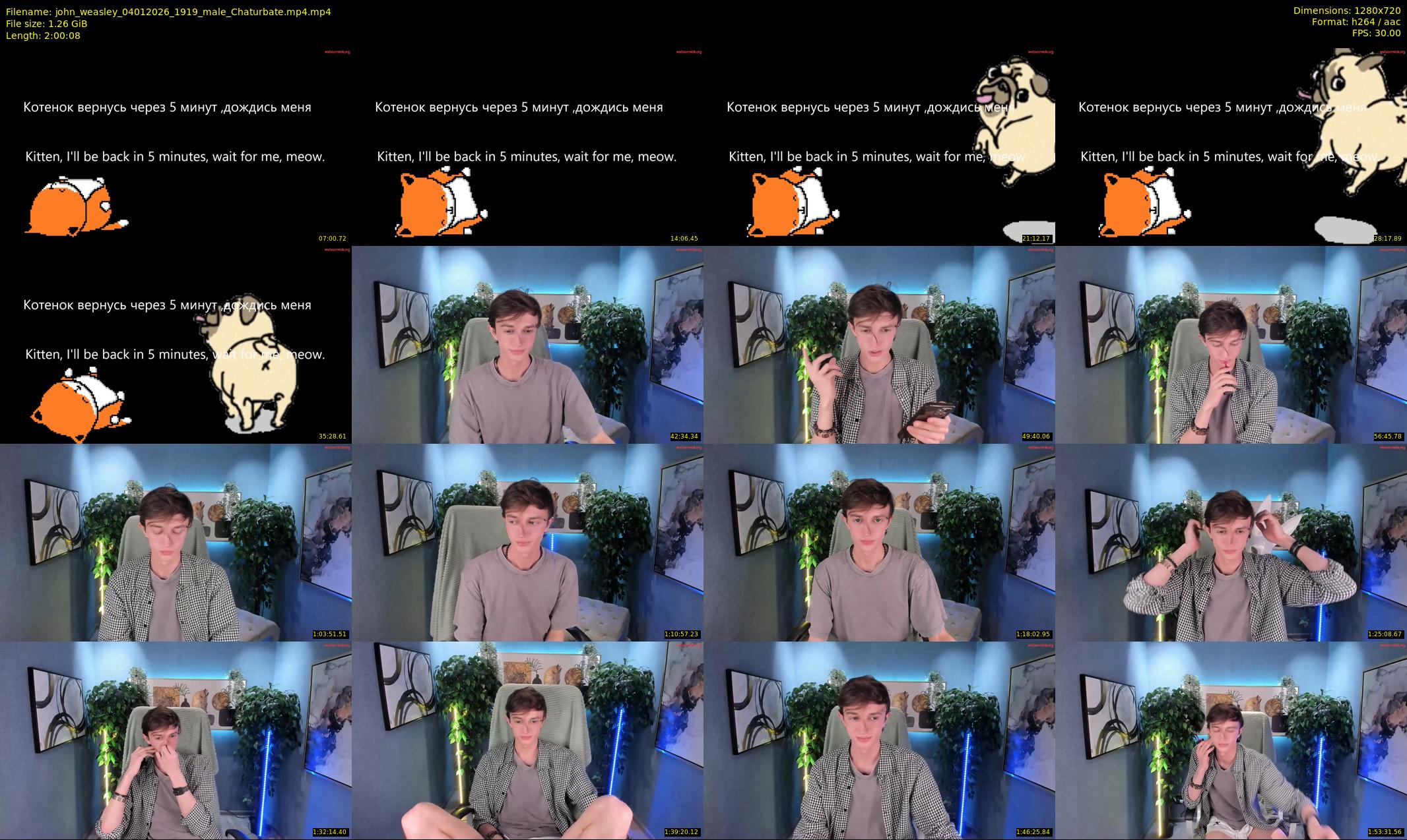 john_weasley — 121 minute Chaturbate male cam show recording, 720p, Jan 4, 2026