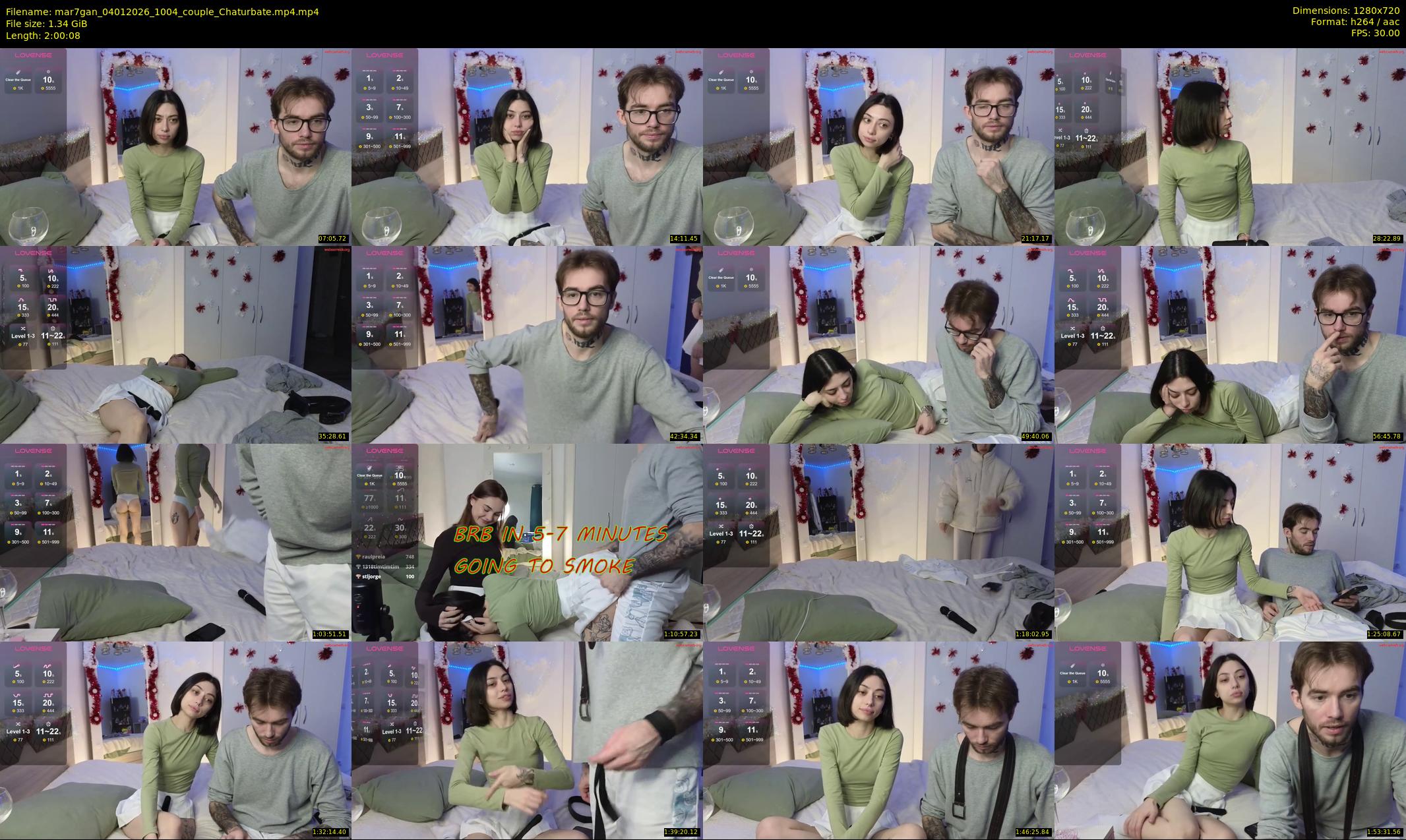mar7gan — 121 minute Chaturbate couple cam show recording, 720p, Jan 4, 2026