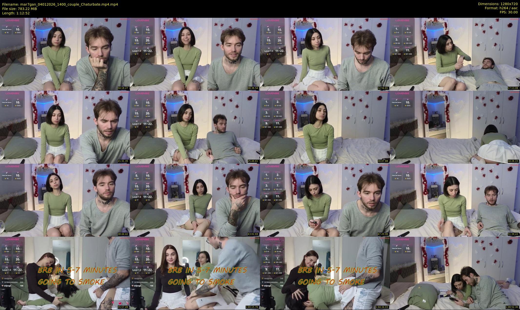 mar7gan — 73 minute Chaturbate couple cam show recording, 720p, Jan 4, 2026