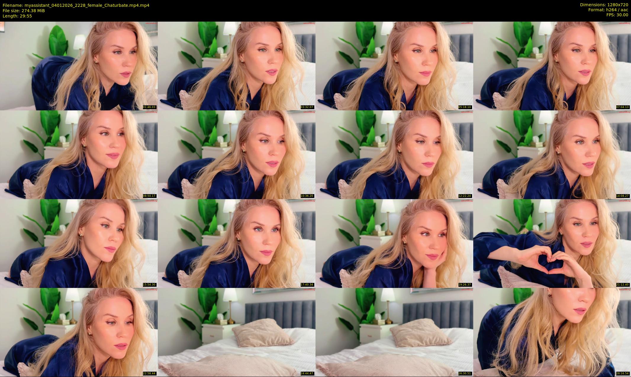 myassistant — 30 minute Chaturbate female cam show recording, 720p, Jan 4, 2026
