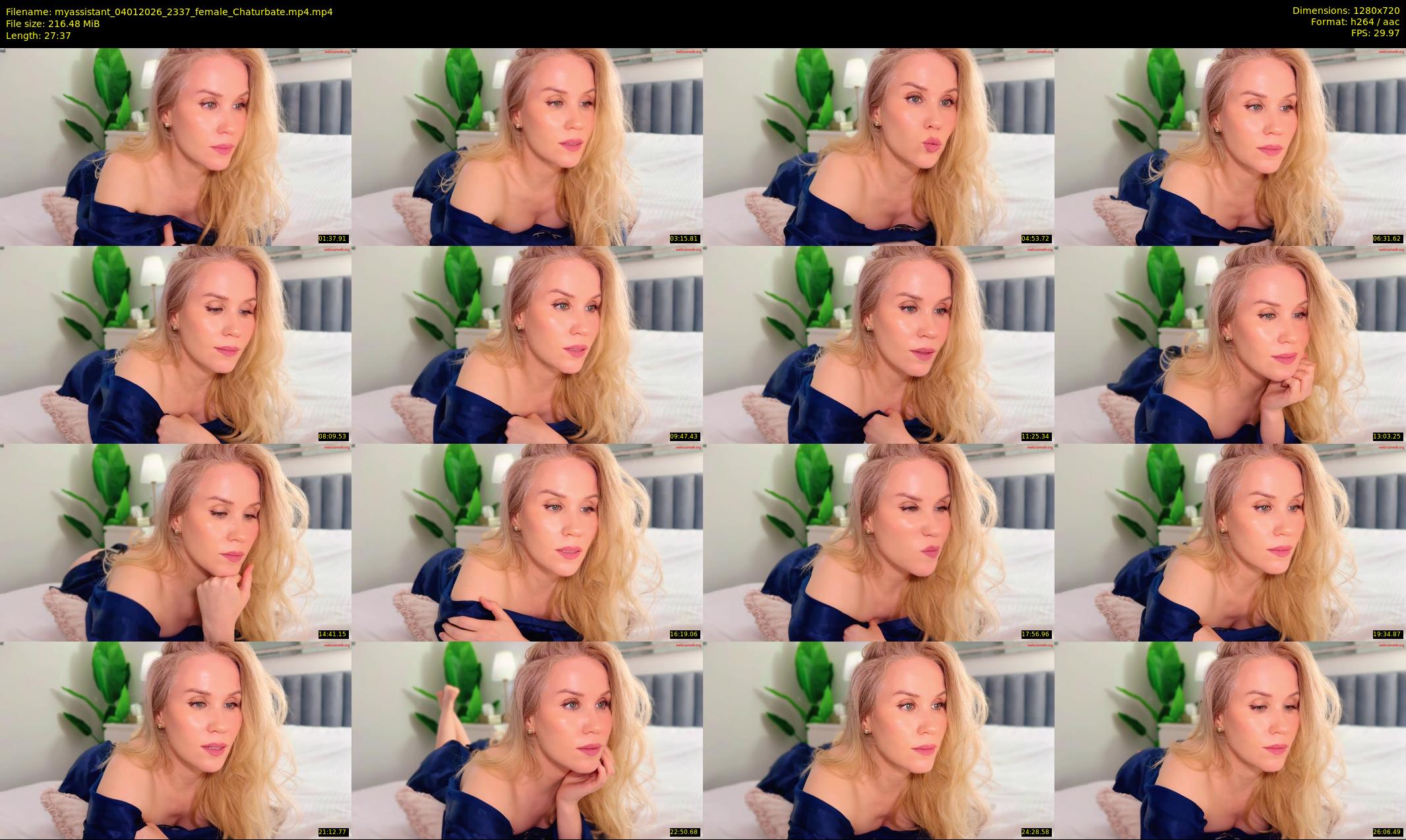 myassistant — 28 minute Chaturbate female cam show recording, 720p, Jan 4, 2026