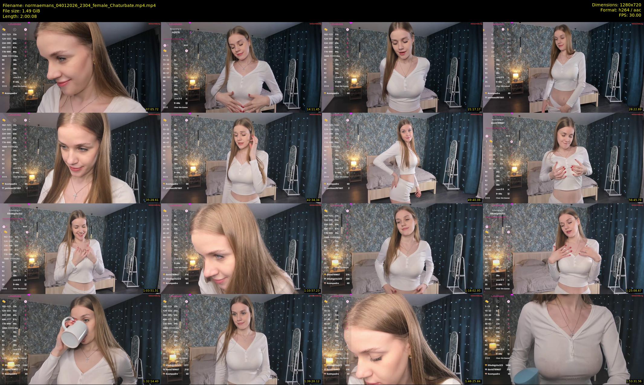 normaemans — 121 minute Chaturbate female cam show recording, 720p, Jan 4, 2026