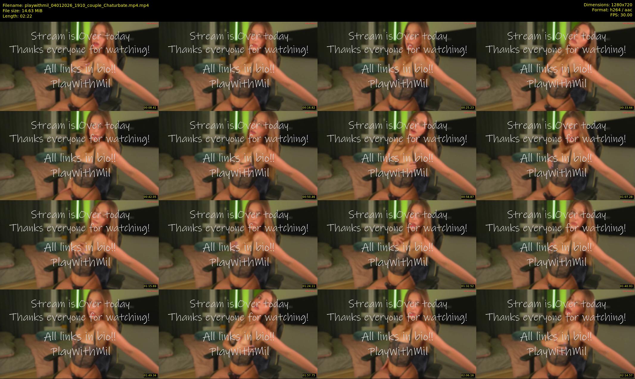 playwithmil — 3 minute Chaturbate couple cam show recording, 720p, Jan 4, 2026