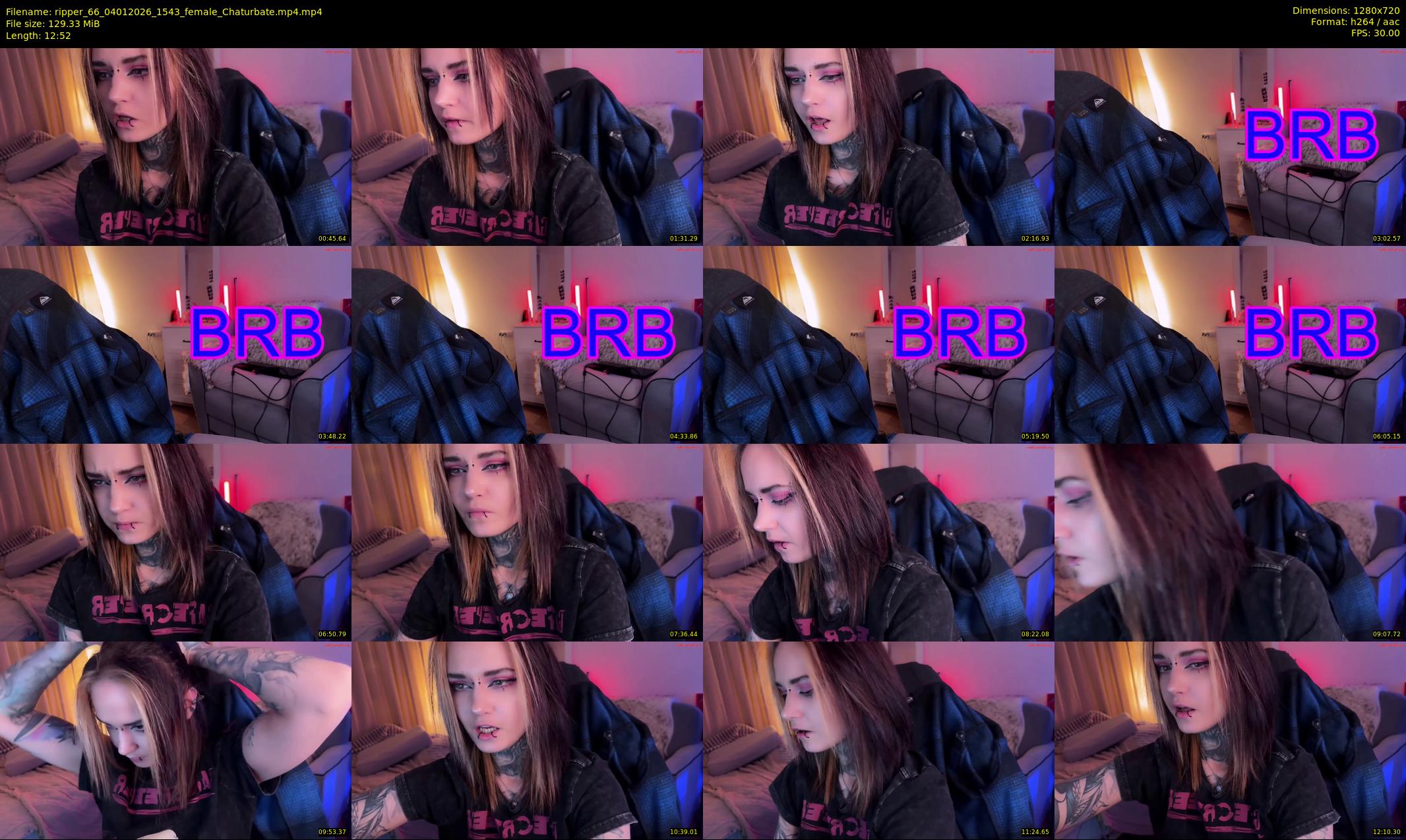 ripper_66 — 13 minute Chaturbate female cam show recording, 720p, Jan 4, 2026