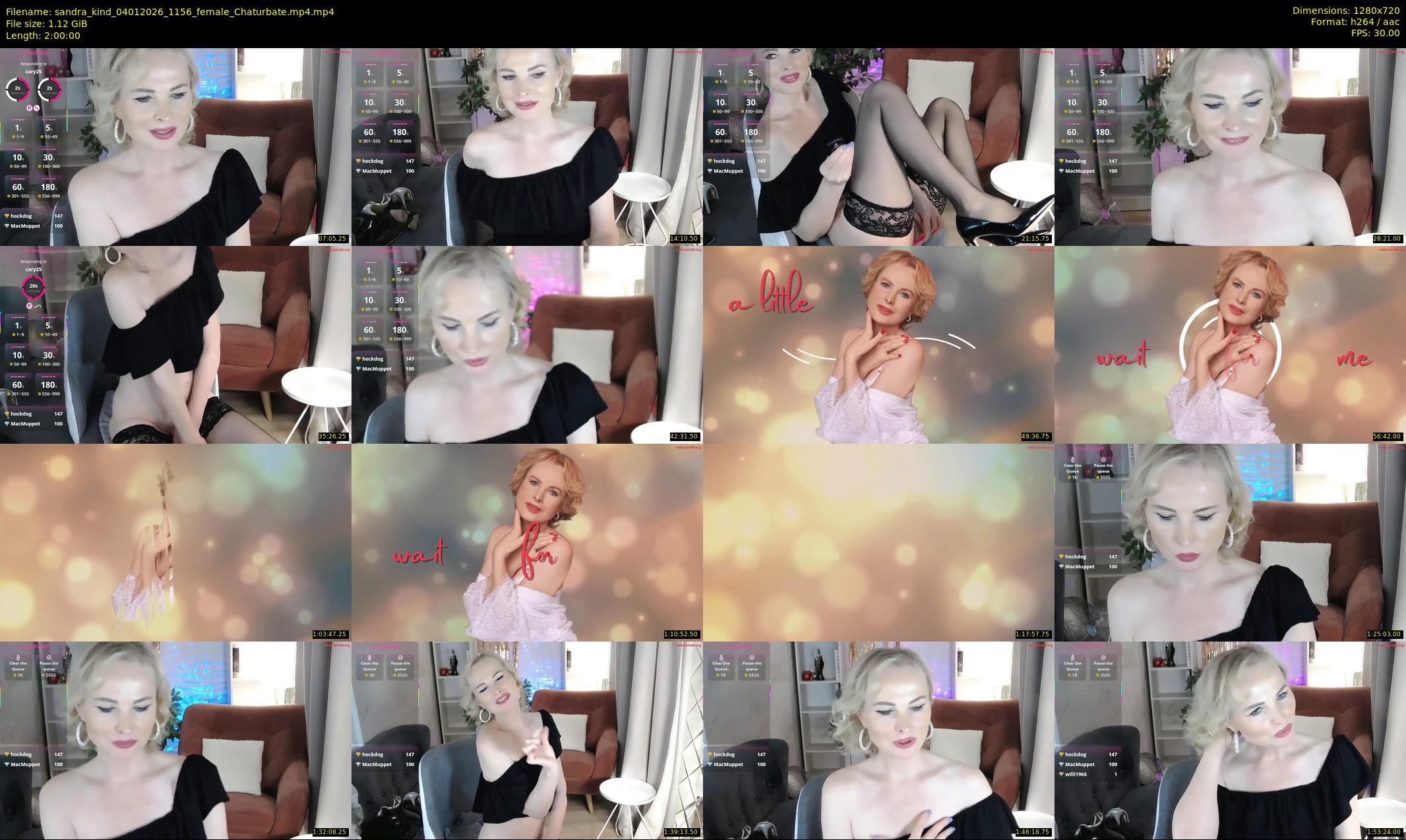 sandra_kind — 120 minute Chaturbate female cam show recording, 720p, Jan 4, 2026