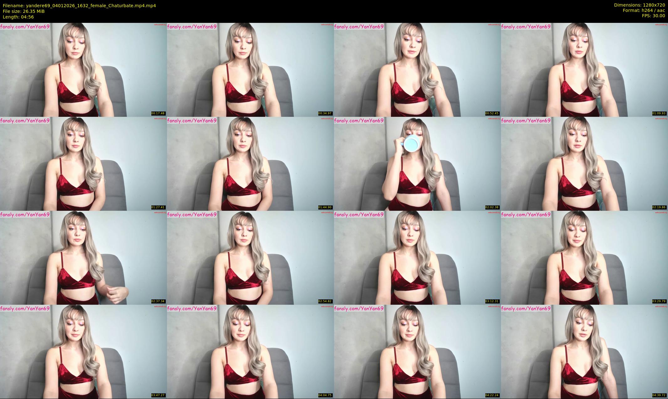 yandere69 — 5 minute Chaturbate female cam show recording, 720p, Jan 4, 2026