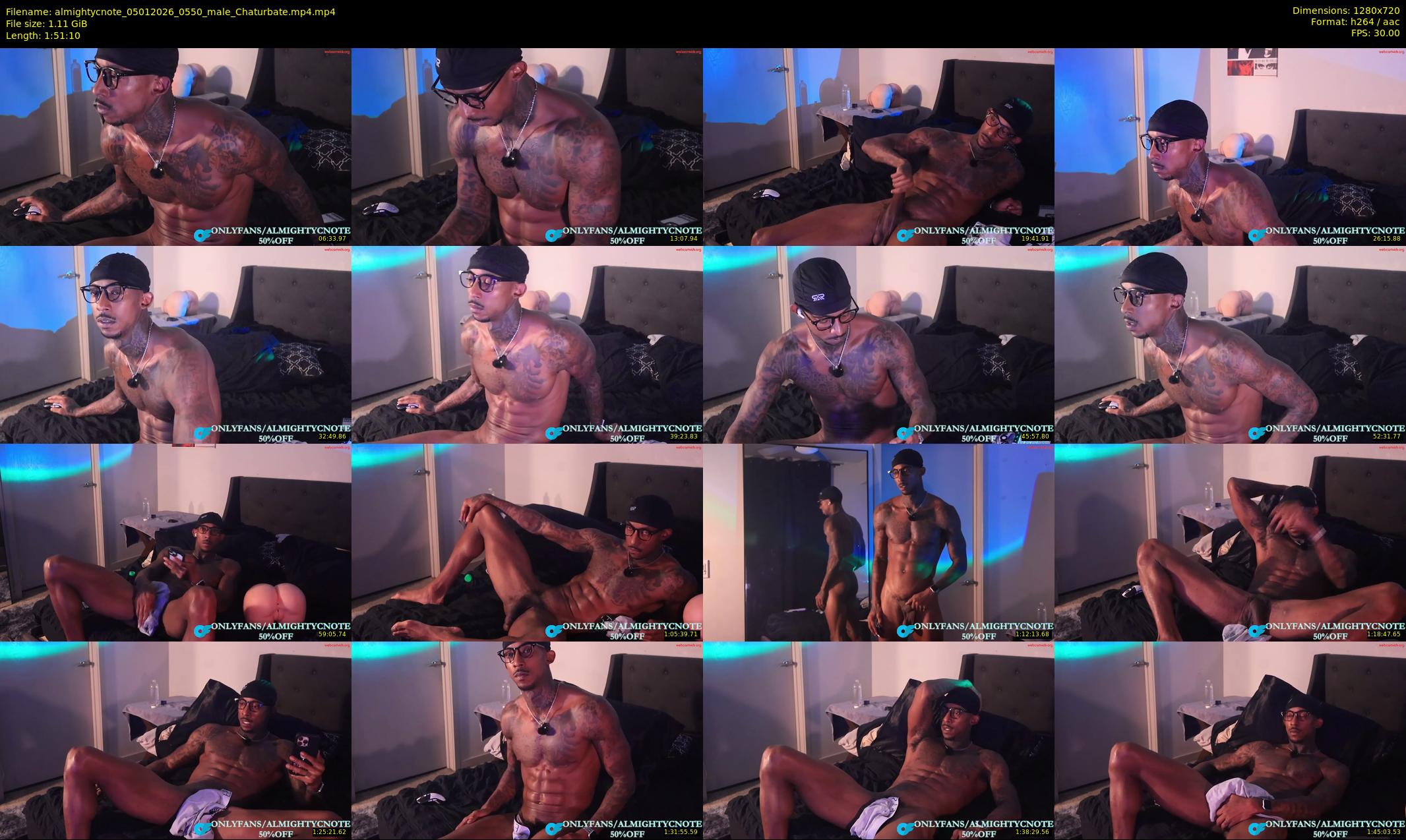 almightycnote — 112 minute Chaturbate male cam show recording, 720p, Jan 5, 2026