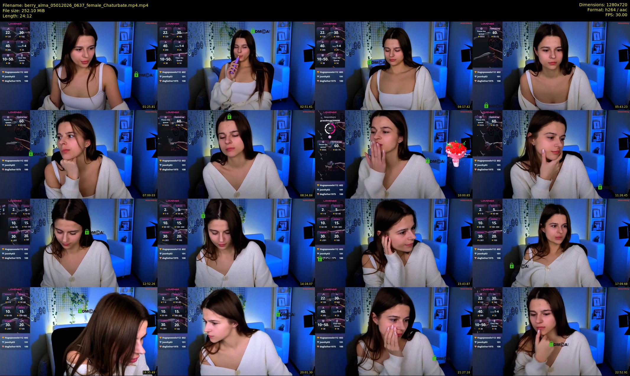 berry_alma — 25 minute Chaturbate female cam show recording, 720p, Jan 5, 2026