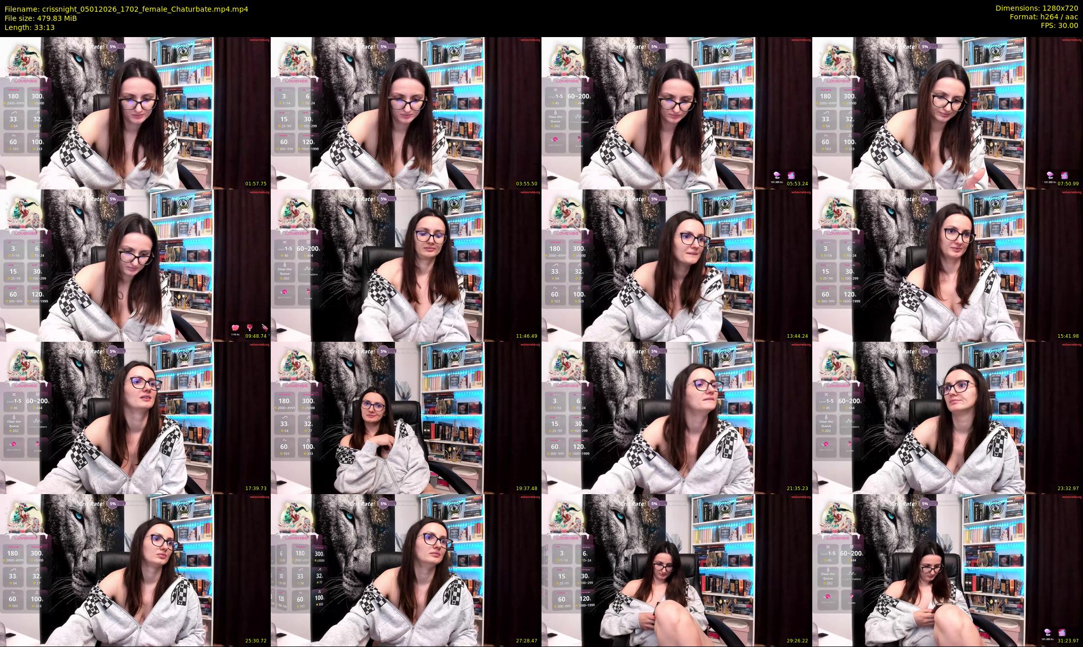 crissnight — 34 minute Chaturbate female cam show recording, 720p, Jan 5, 2026