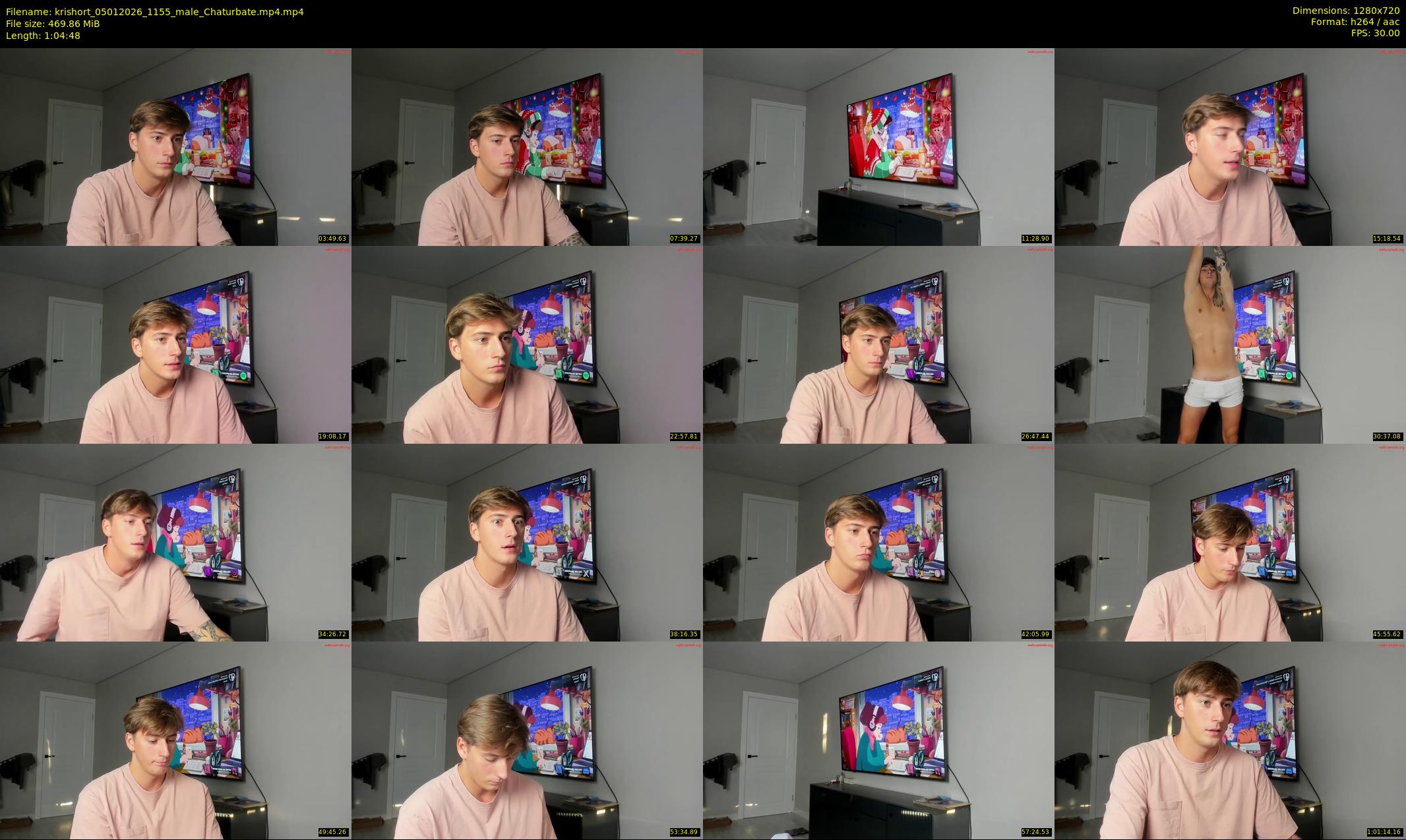 krishort — 65 minute Chaturbate male cam show recording, 720p, Jan 5, 2026