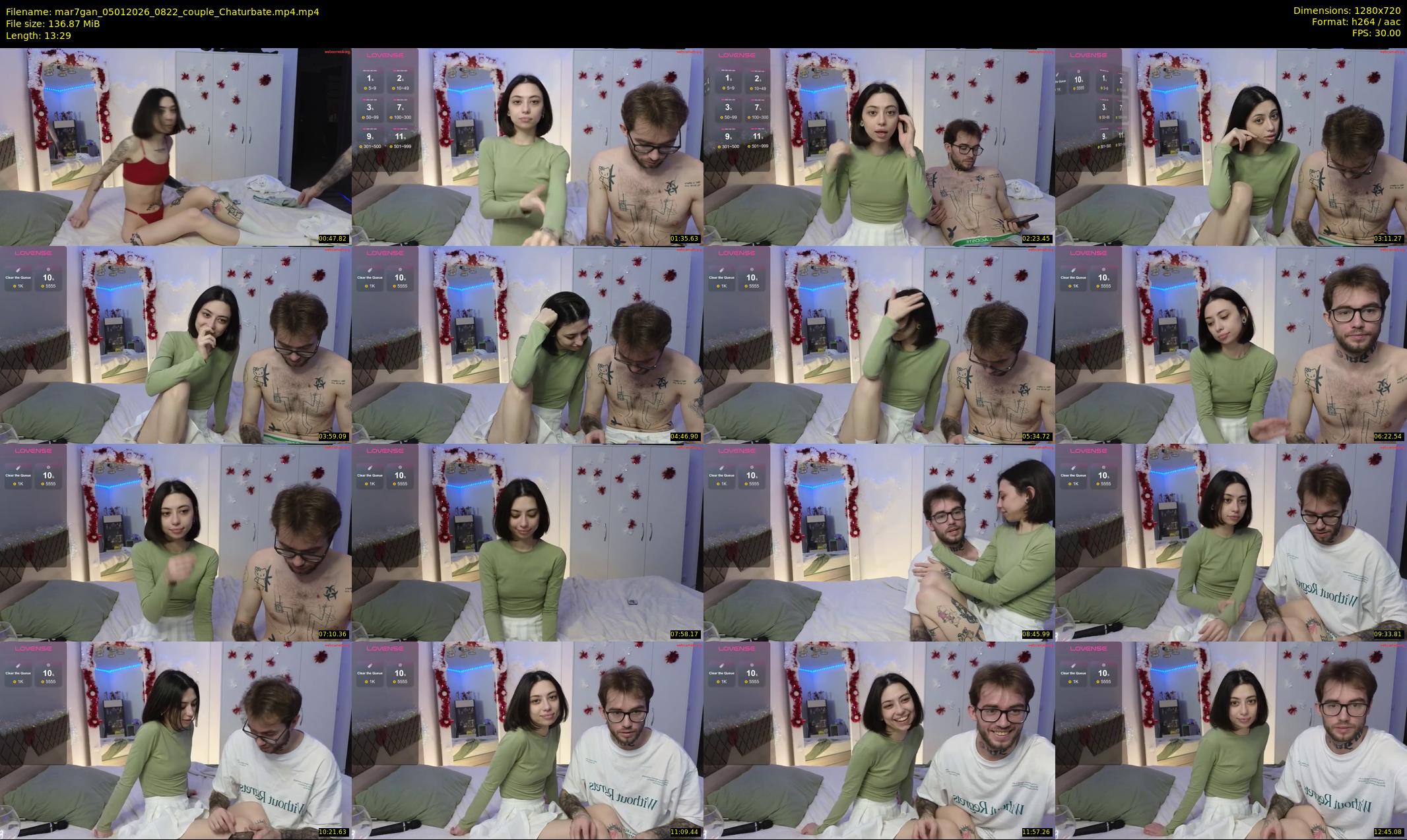 mar7gan — 14 minute Chaturbate couple cam show recording, 720p, Jan 5, 2026