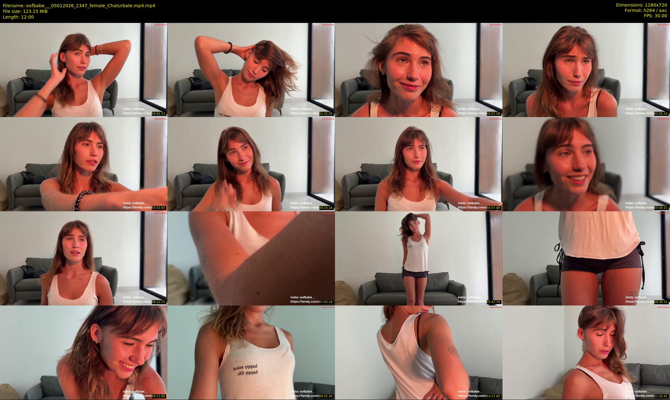 oofbabe__ — 12 minute Chaturbate female cam show recording, 720p, Jan 5, 2026