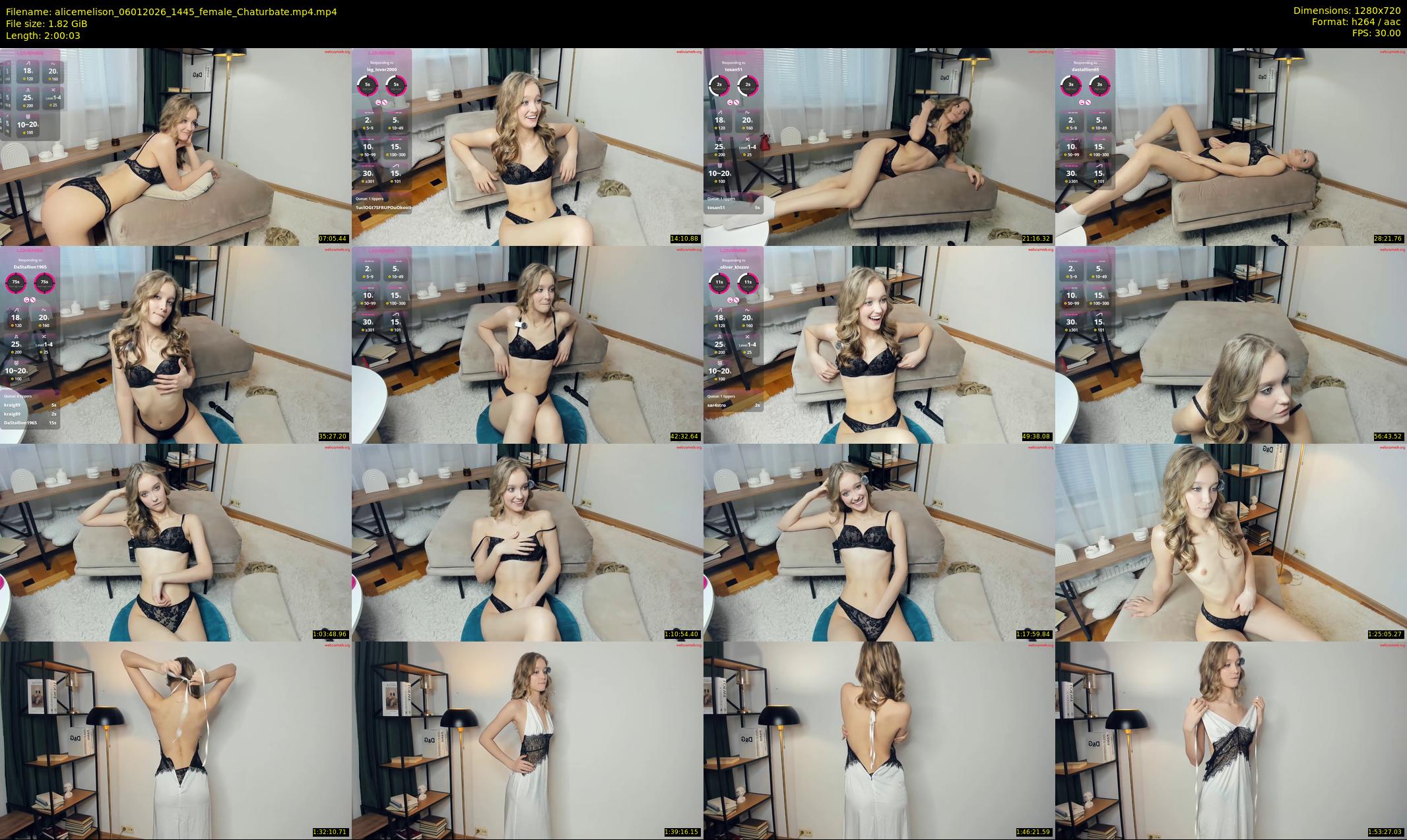 alicemelison — 121 minute Chaturbate female cam show recording, 720p, Jan 6, 2026