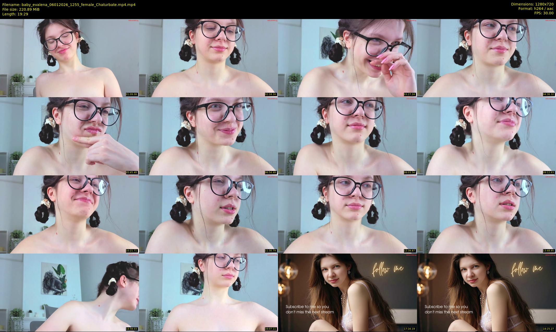 baby_evalena — 20 minute Chaturbate female cam show recording, 720p, Jan 6, 2026