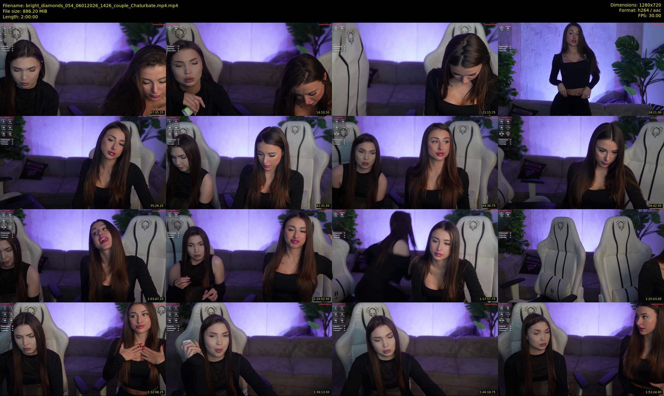 bright_diamonds_054 — 120 minute Chaturbate couple cam show recording, 720p, Jan 6, 2026