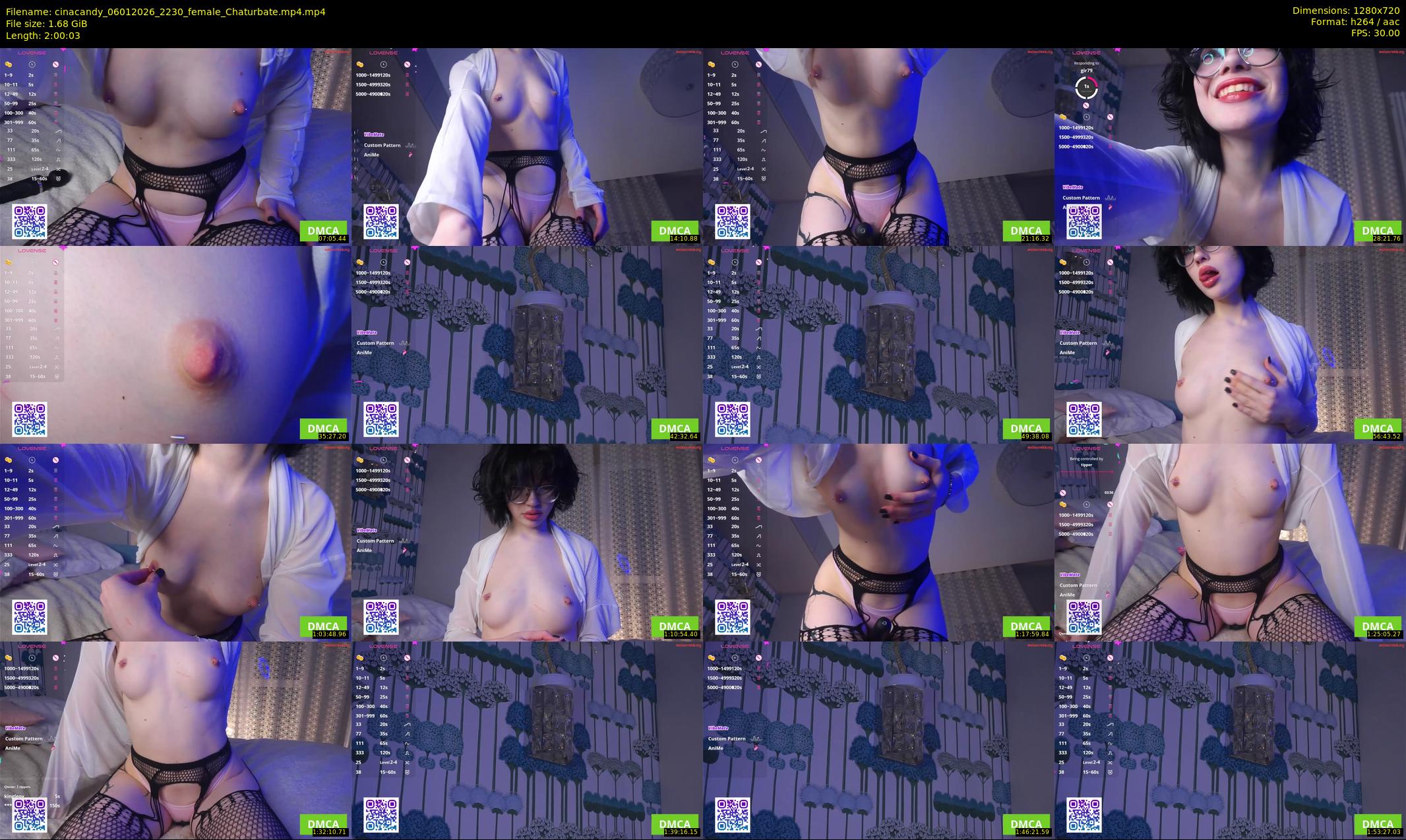 cinacandy — 121 minute Chaturbate female cam show recording, 720p, Jan 6, 2026
